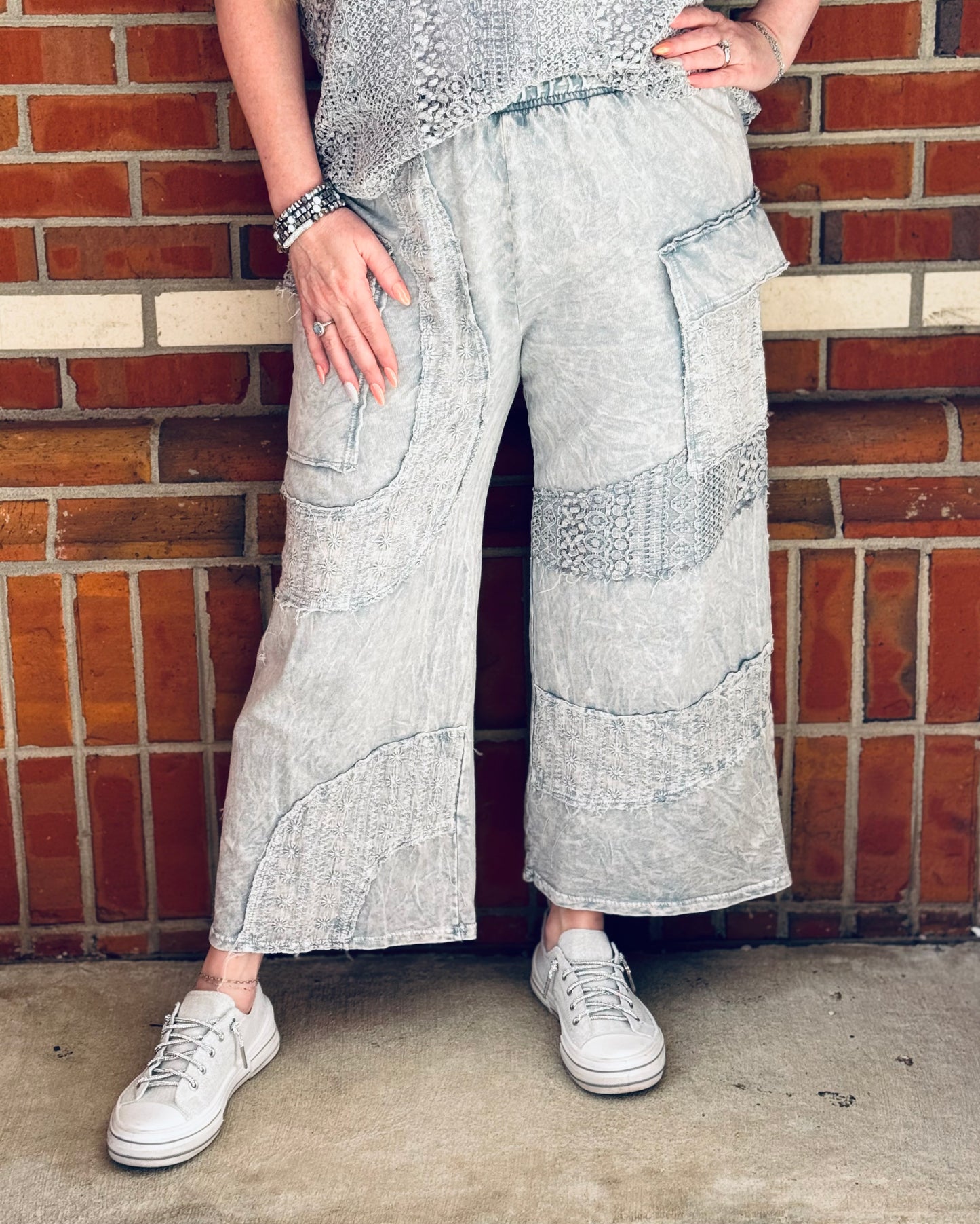 Moonlight Whispers Wide Leg Crops