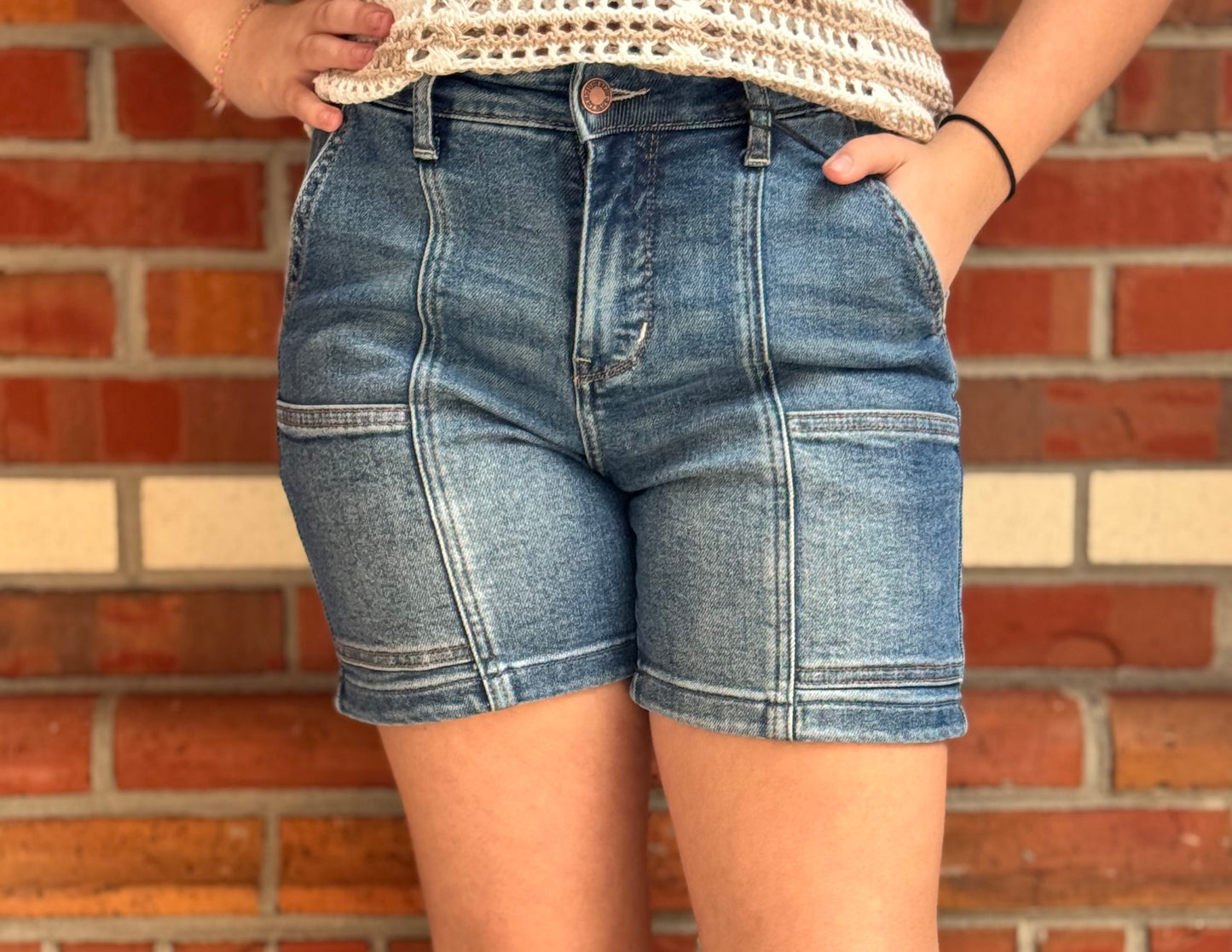 Life Is A Highway High Waist Mid Length Shorts