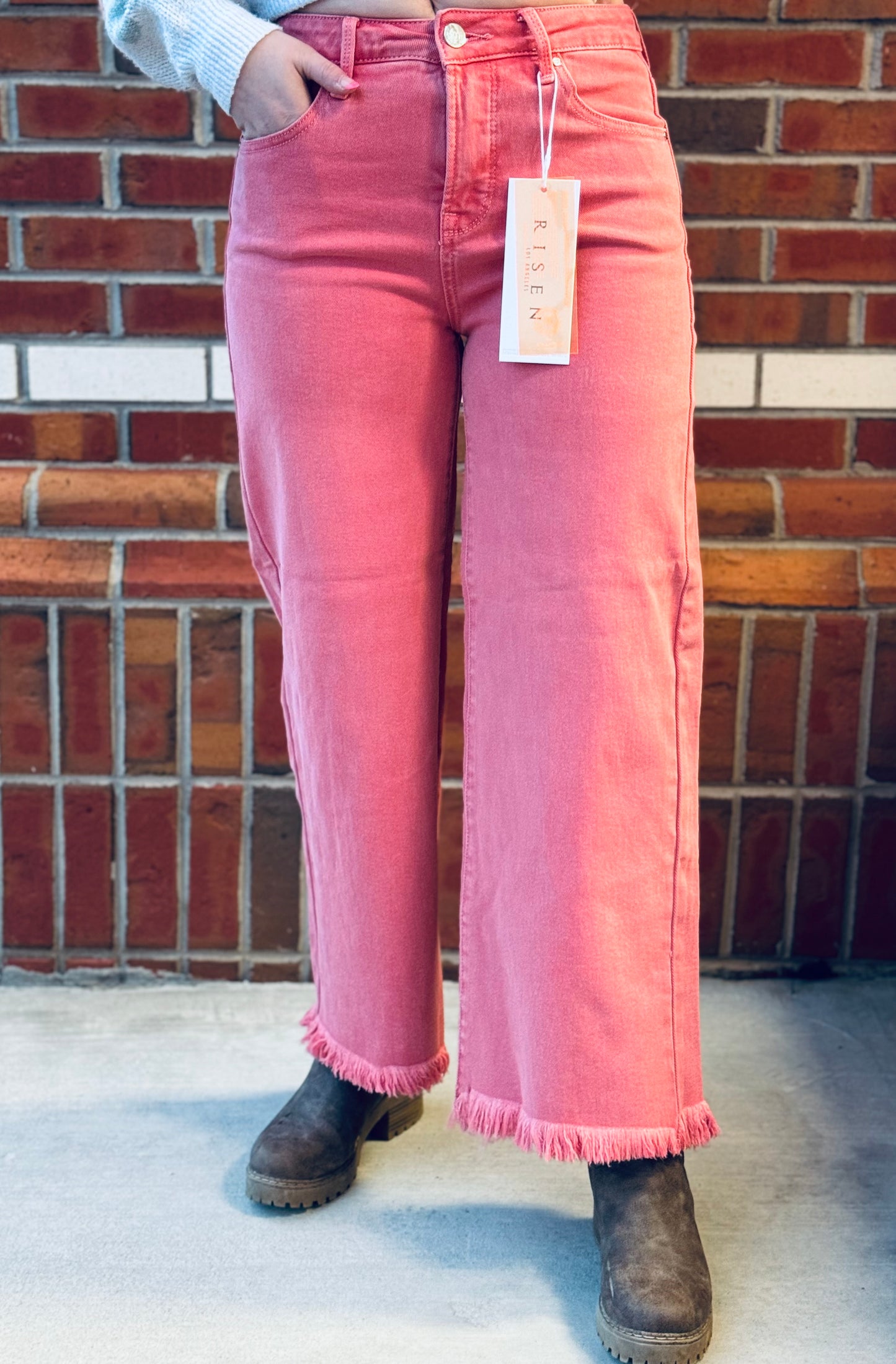 Peach Blossom Wide Leg Crops