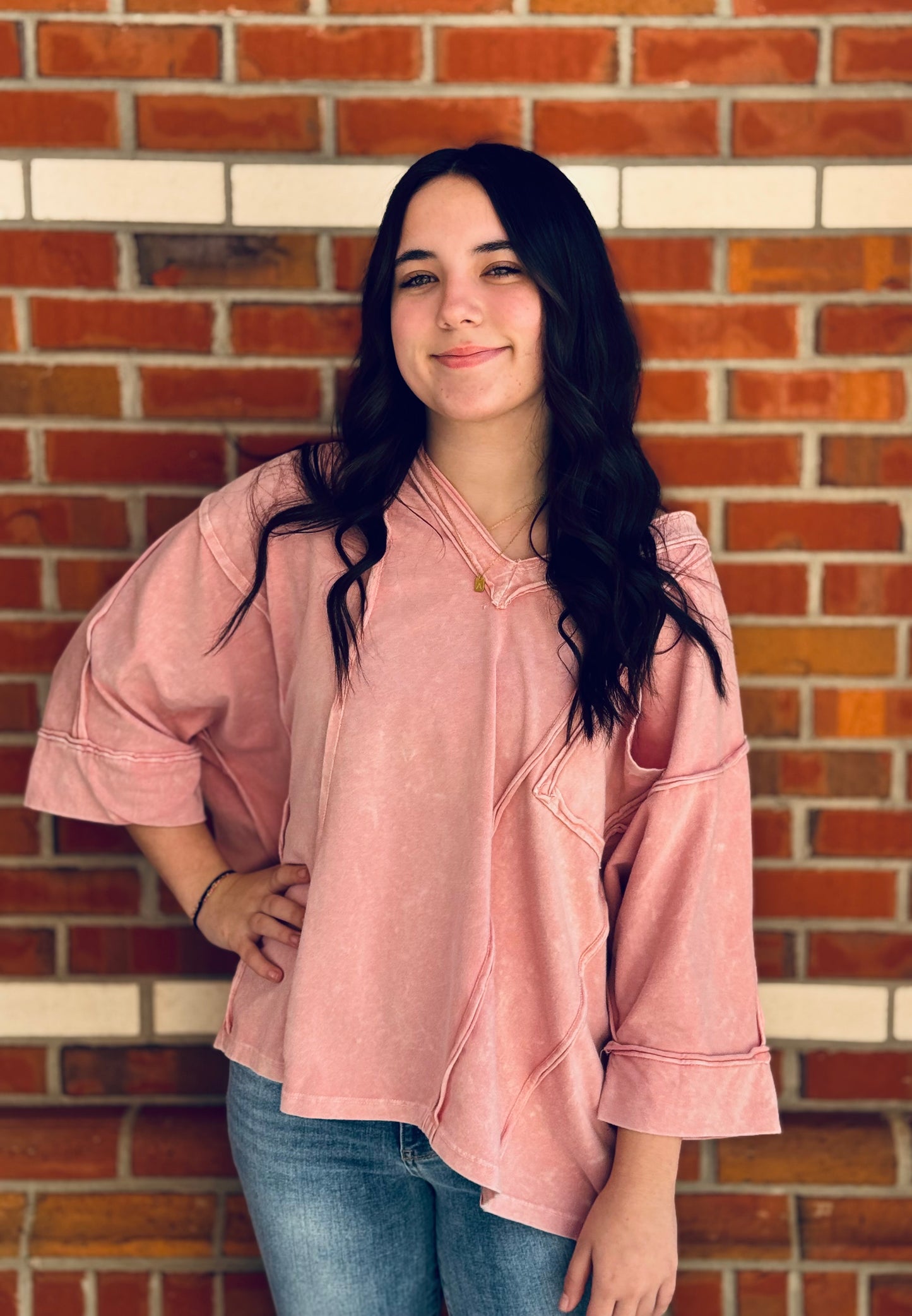 Peach Perfect V-Neck Top