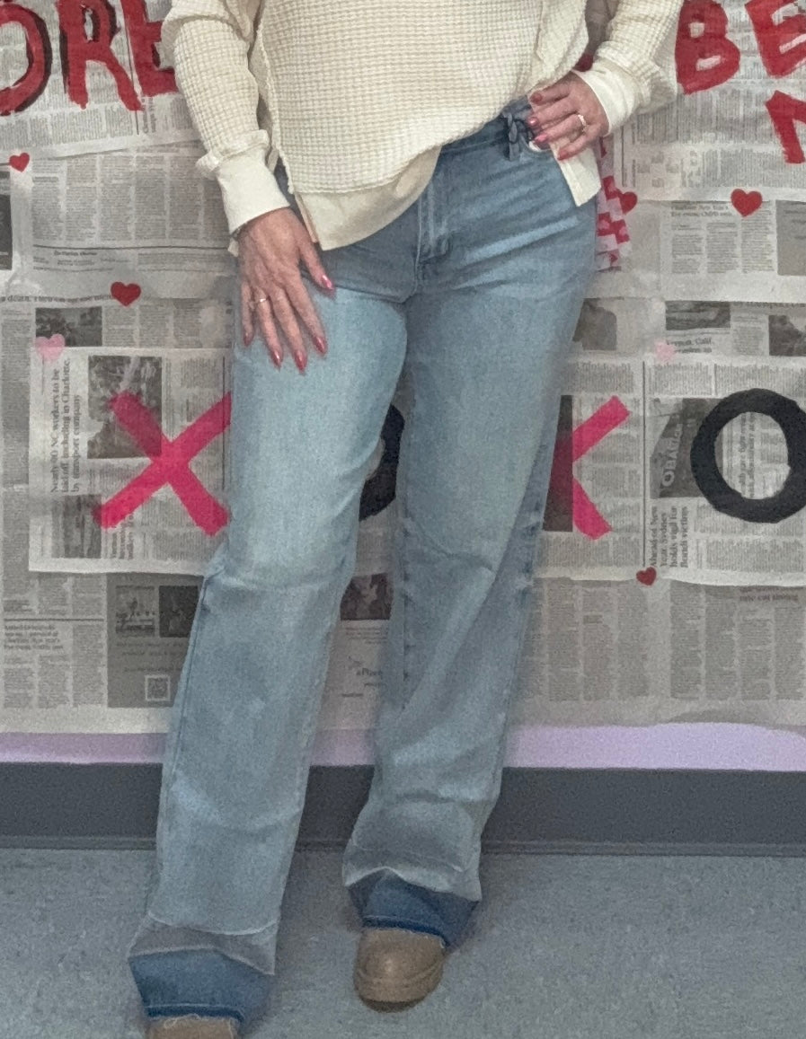 Fade Into You Mid-rise Wide Leg Judy Blue Jeans