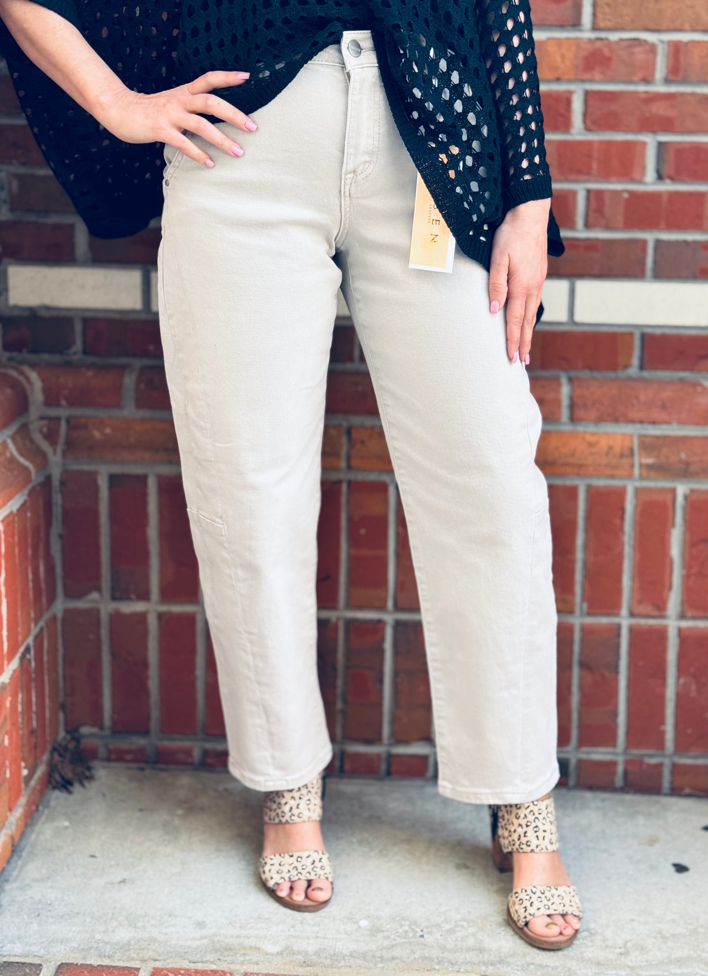 Uptown Girls High Rise Barrel Risen Jeans