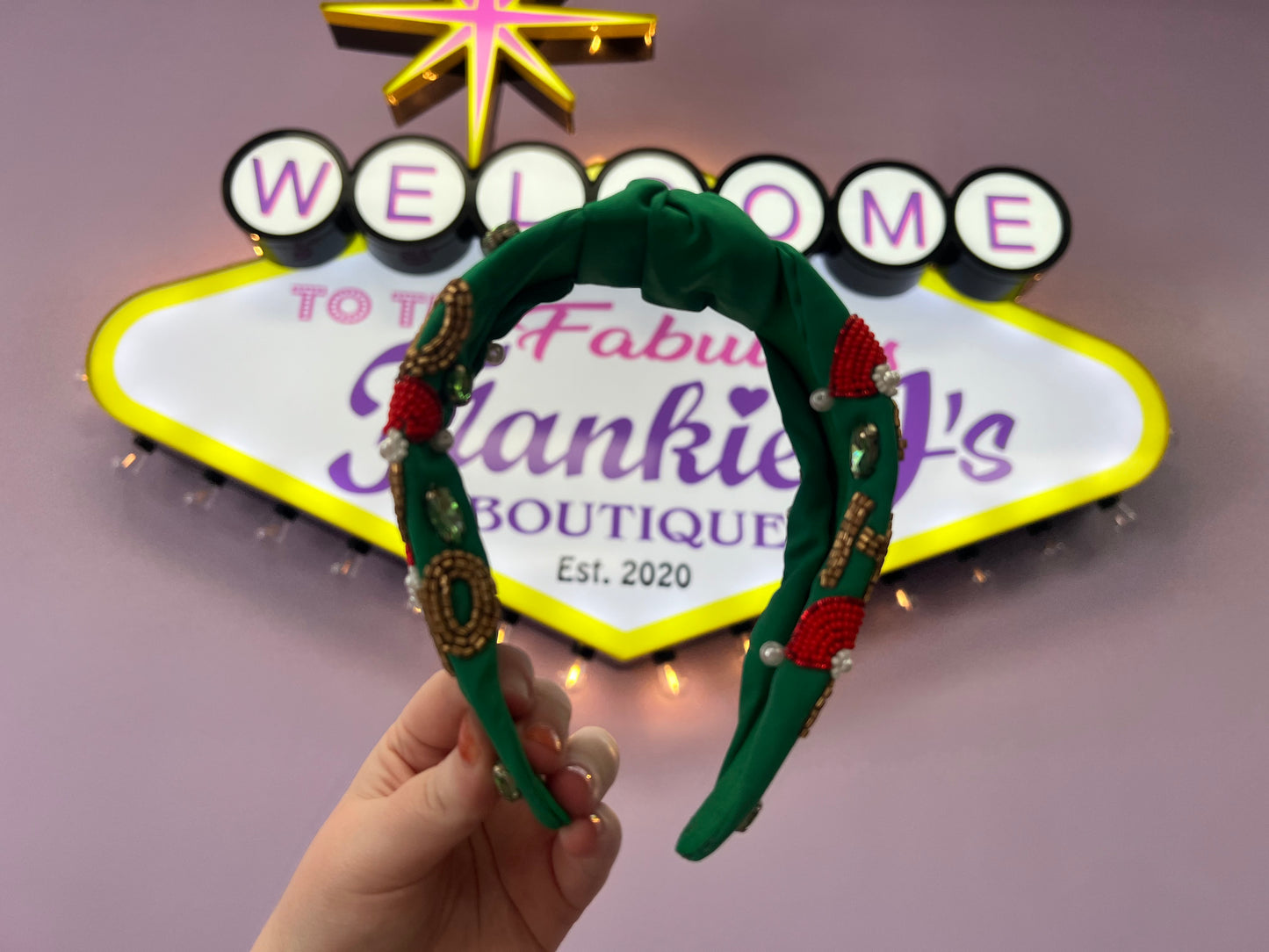 HO HO HO Beaded Christmas Headband