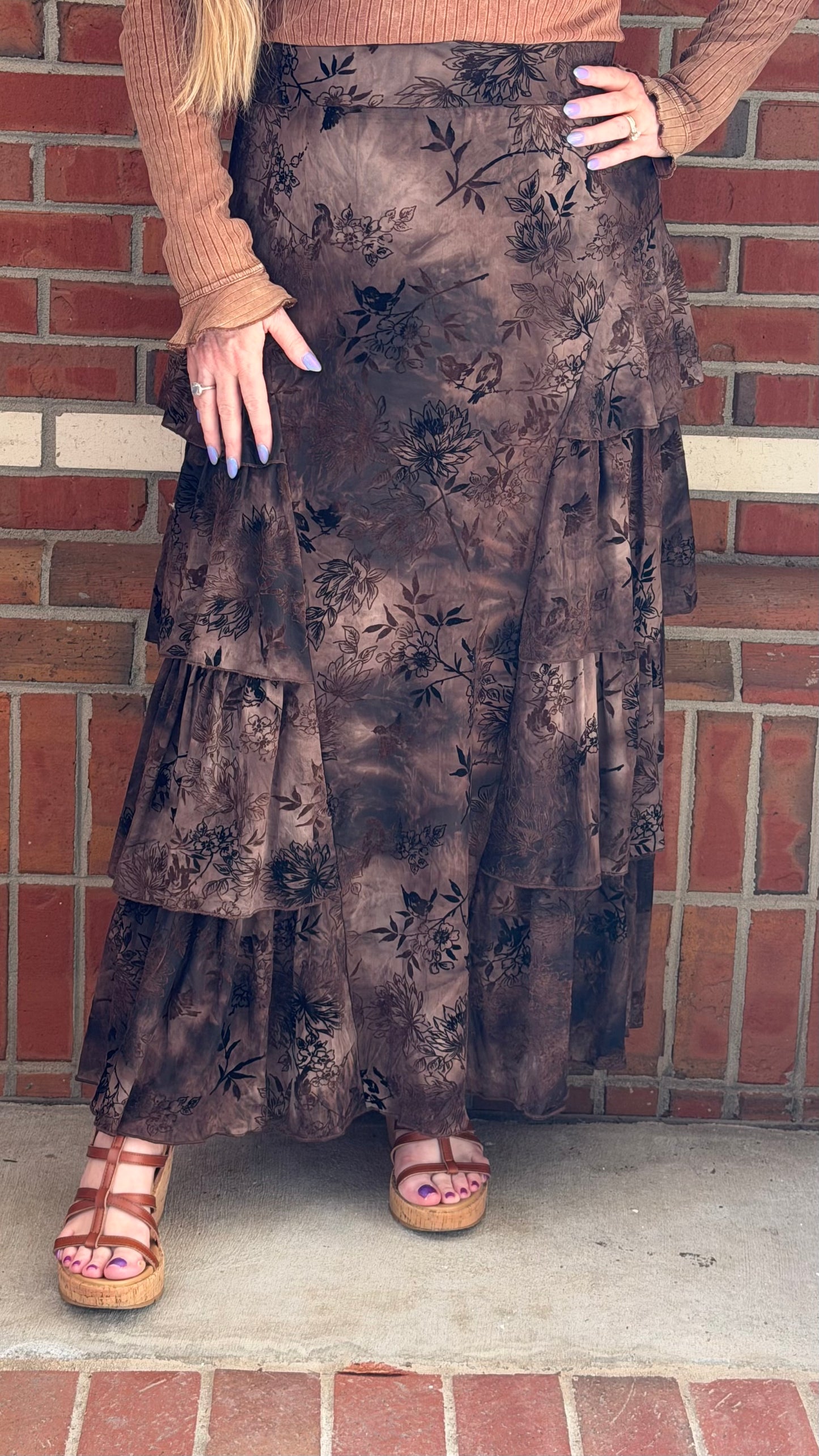 Velvet Autumn Dreams Maxi Skirt