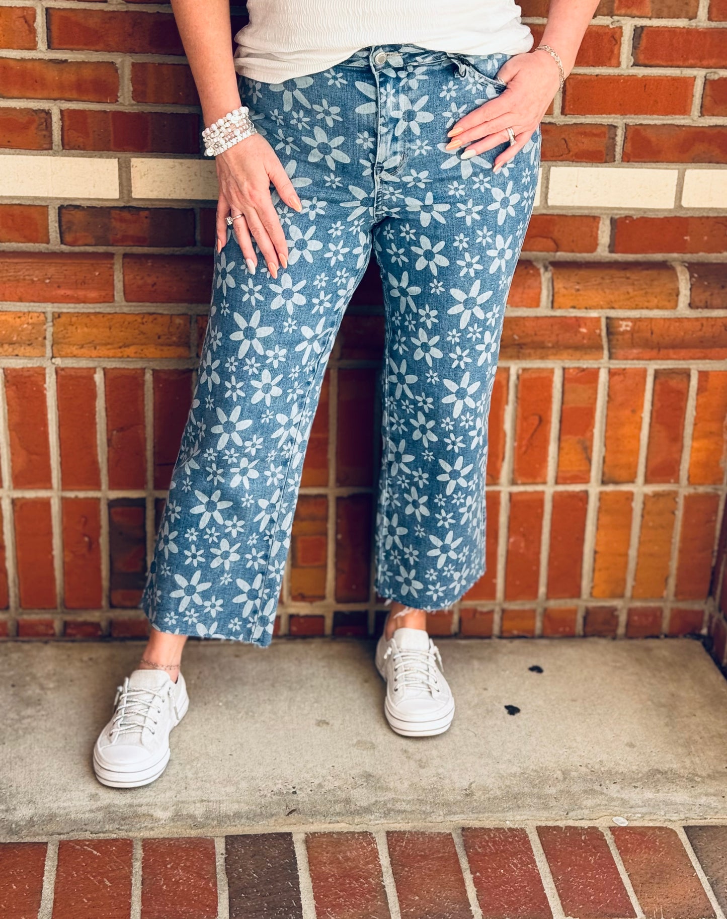 Crimson & Clover High Waist Wide Leg Judy Blue Crops