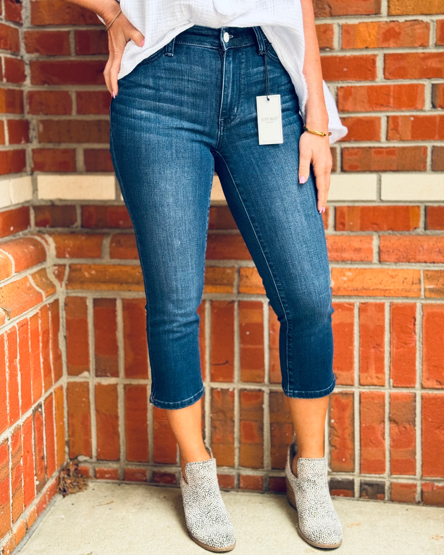 Blue Suede Chic- Judy Blue Capris