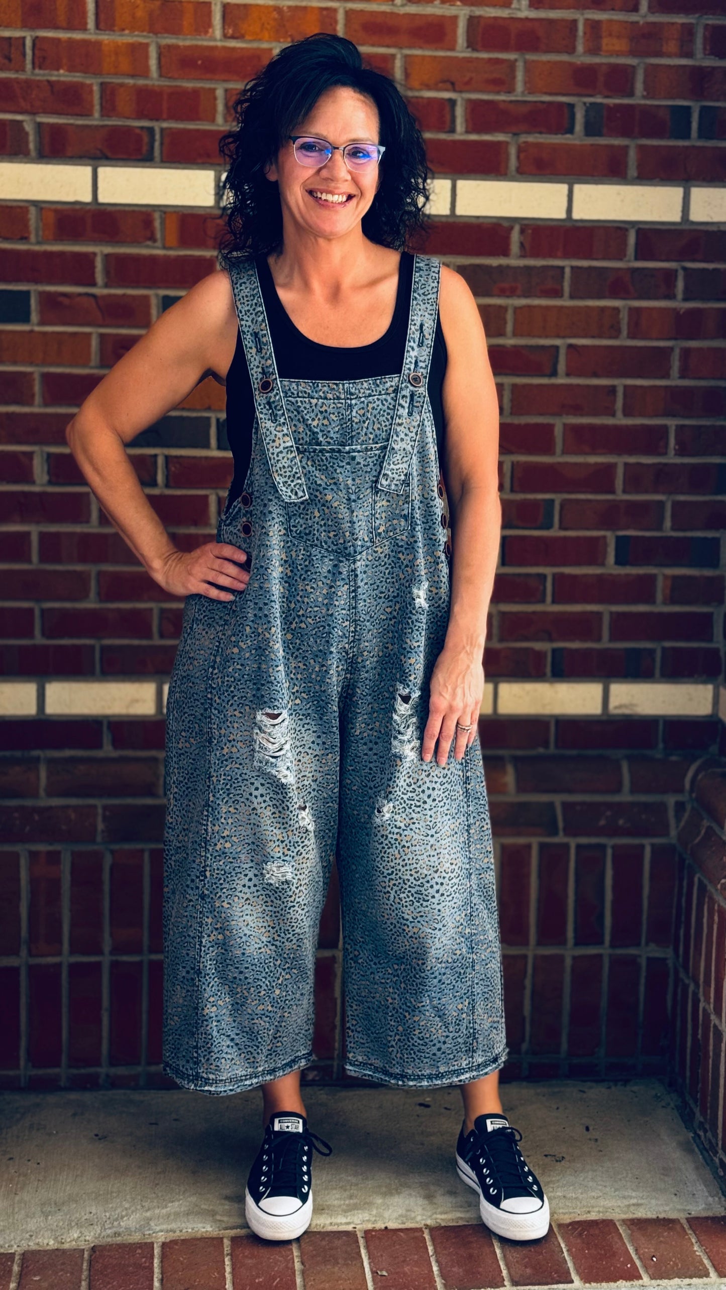 Safari Skies Cropped Overalls