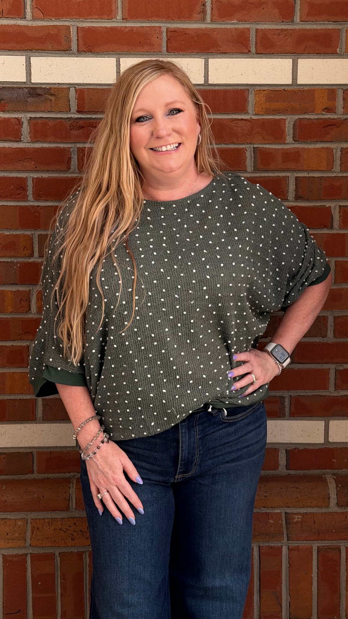 Lucky Dot Dolman Sweater