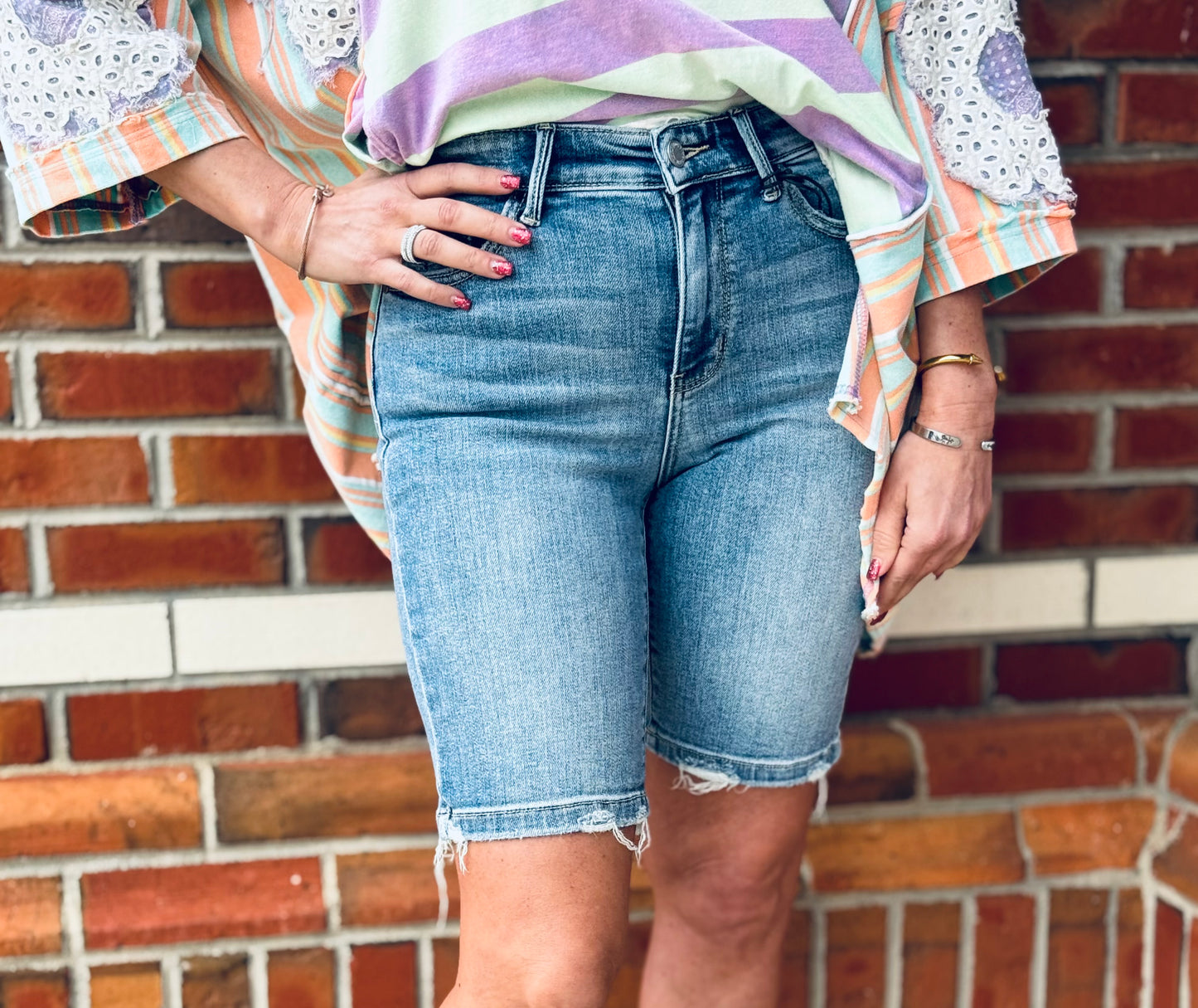 Ramblin Man High Waist Bermuda Judy Blue Shorts