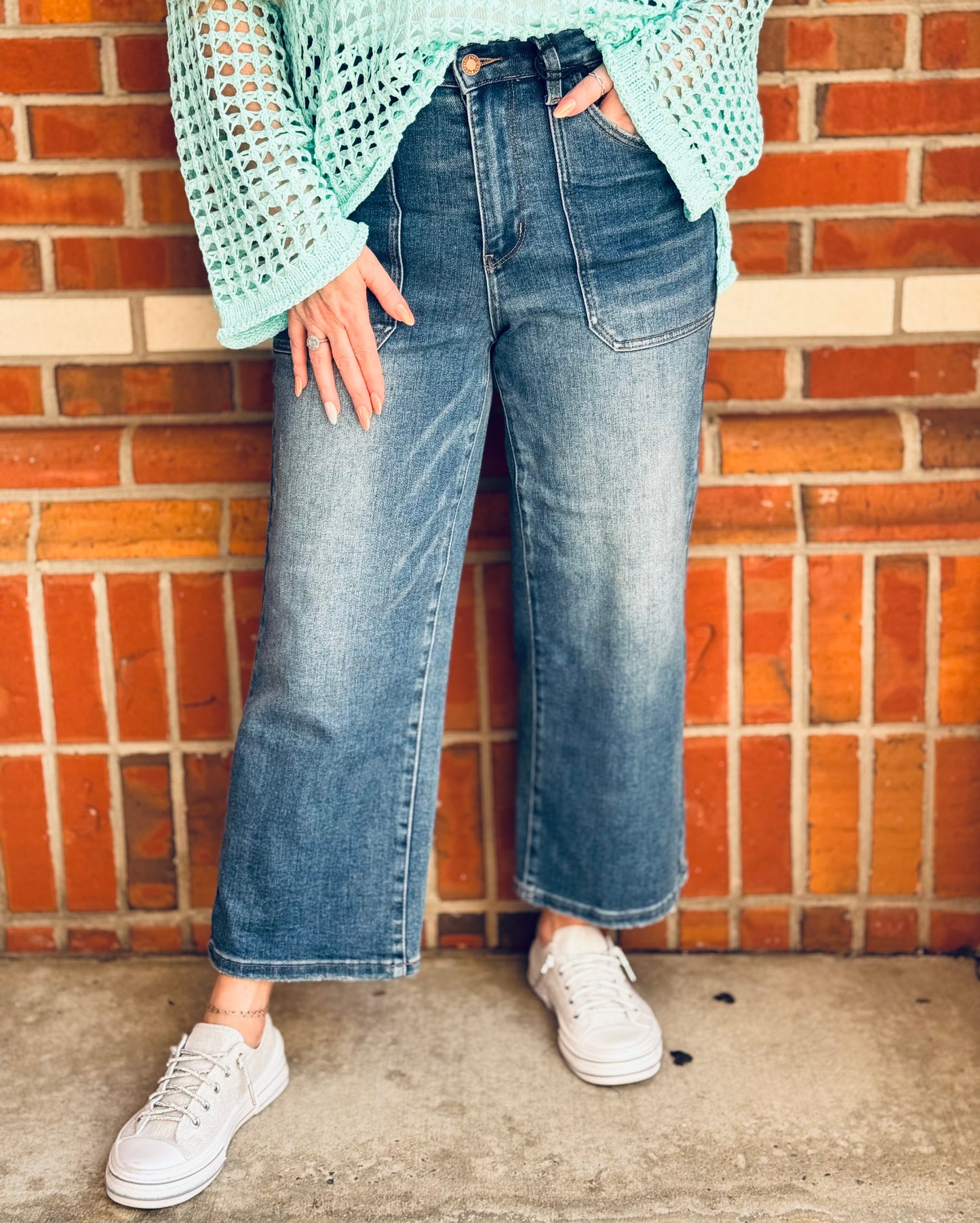 Break On Through High Waist Wide Leg Utility Crop