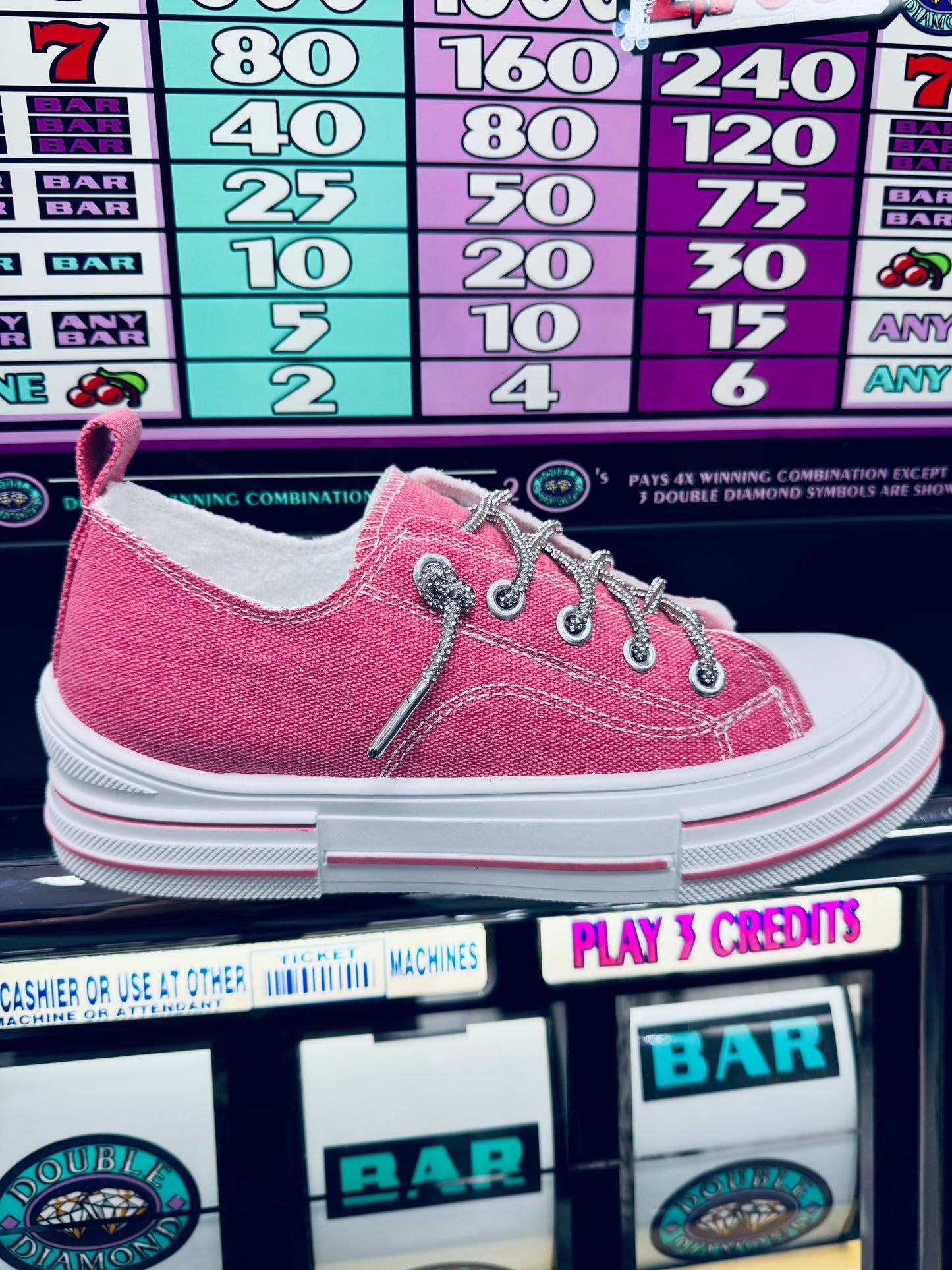 Aman Pink Glitter Slip On