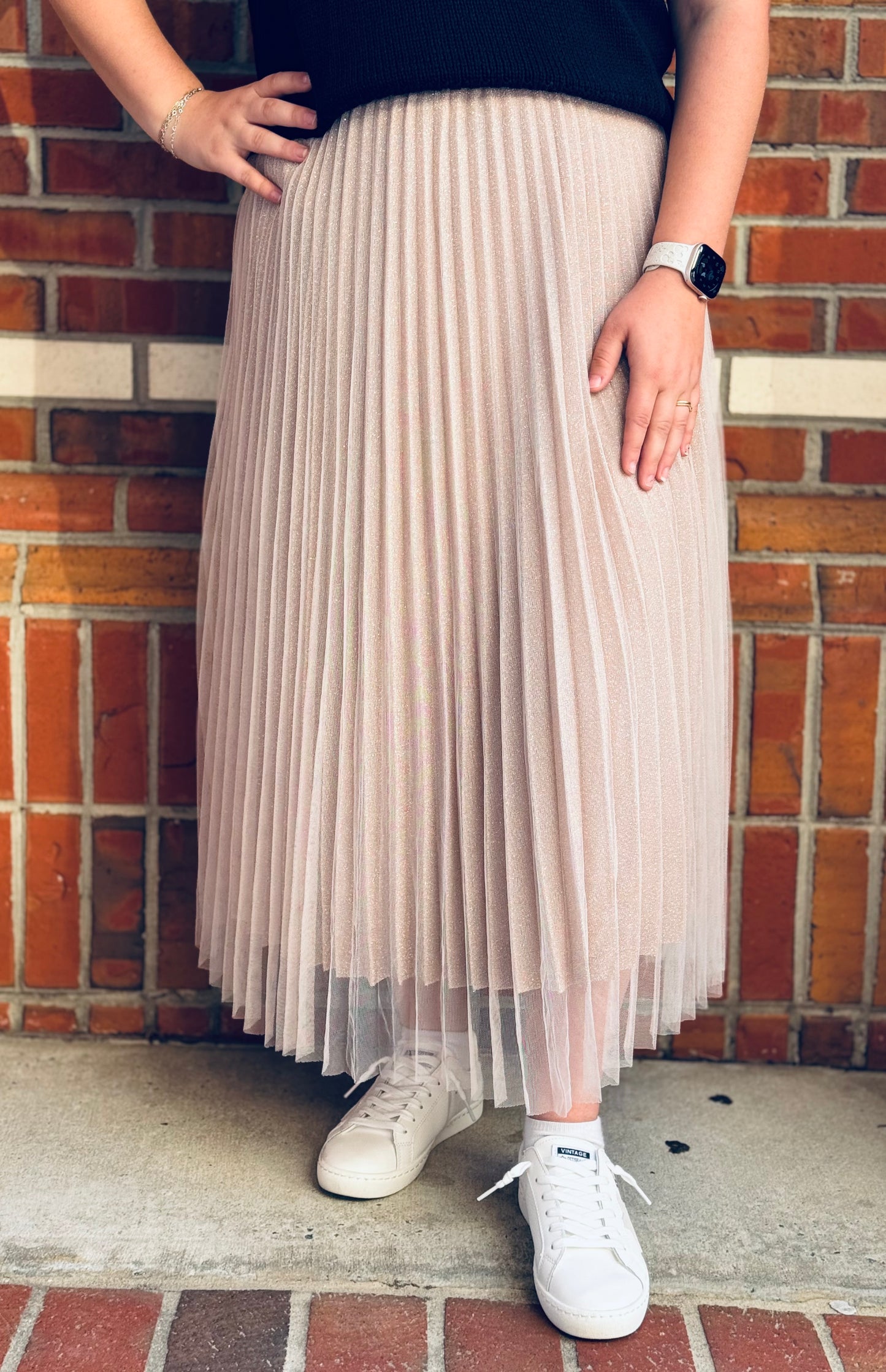 Mistletoe Magic Pleated Maxi Skirt