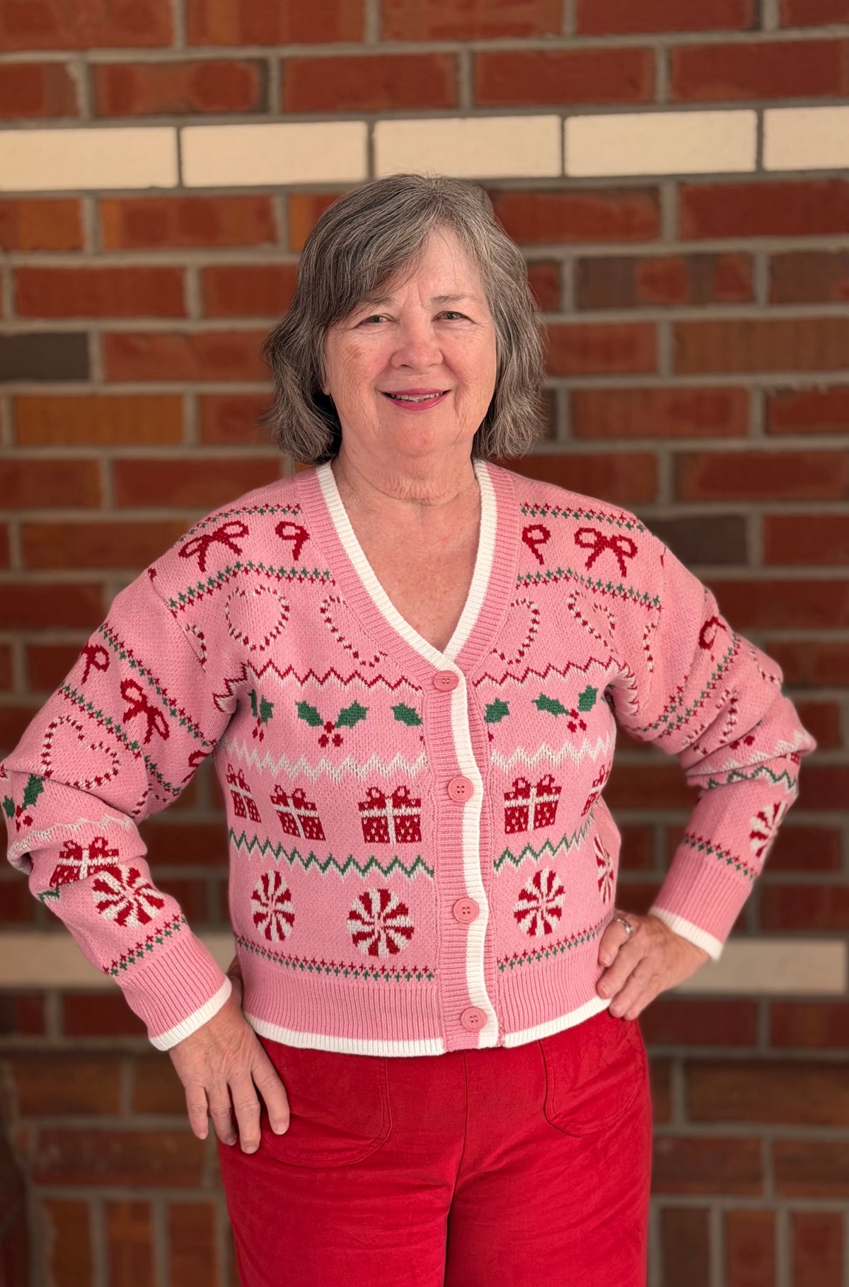 Merry & Girly Button Down Sweater