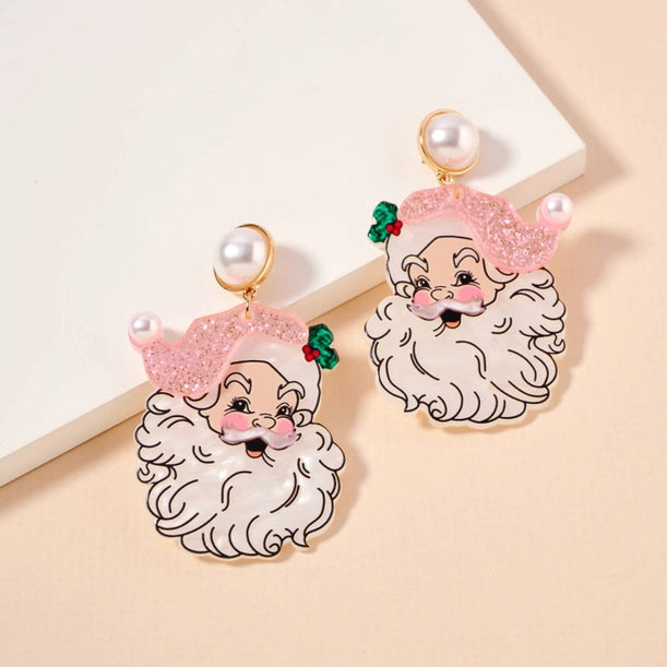Vintage Santa Earrings