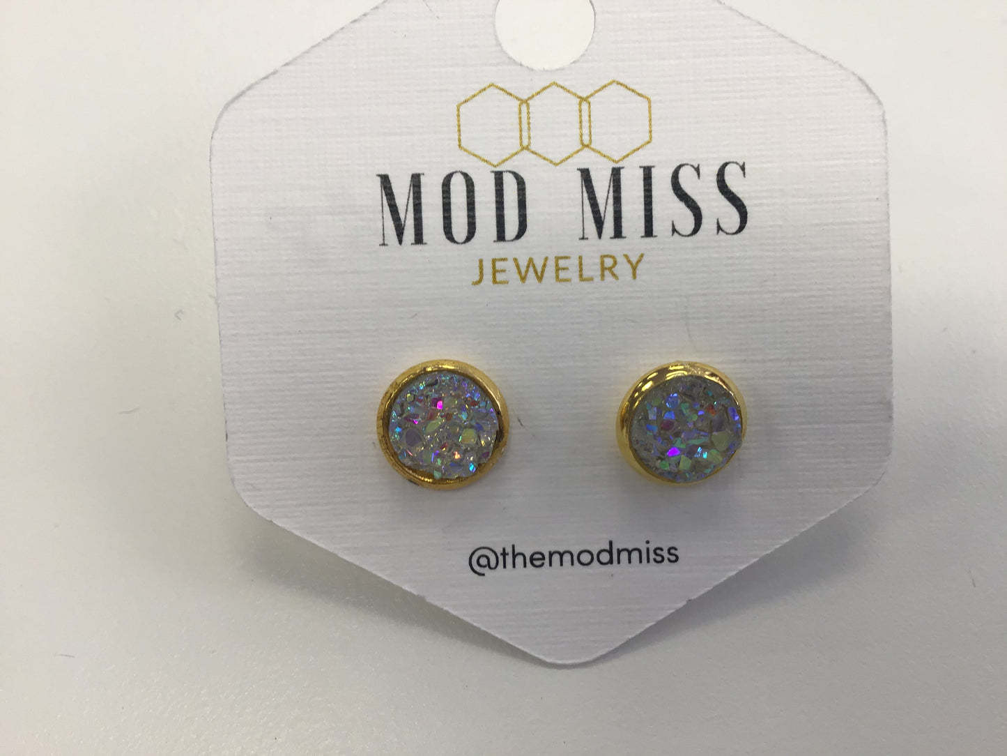 Small Druzy Stud Earrings