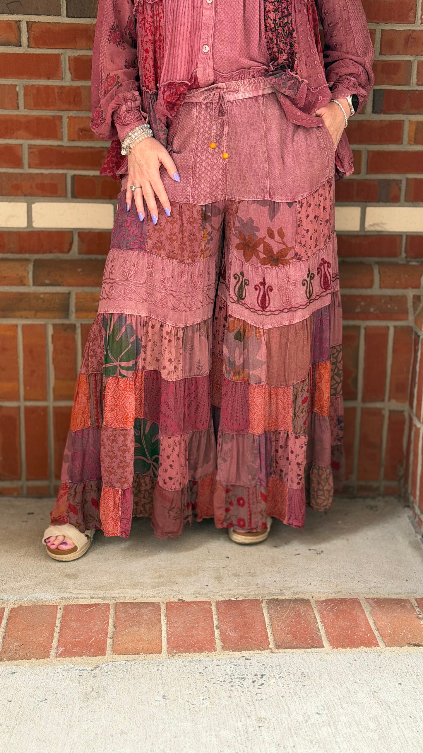 GARNET STATEMENT WIDE-LEG PANTS