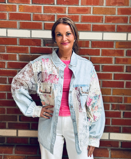 Petal & Denim Dreams Shacket - POL