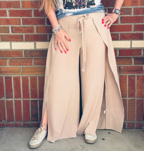 Go With The Flow Tie Front Pants