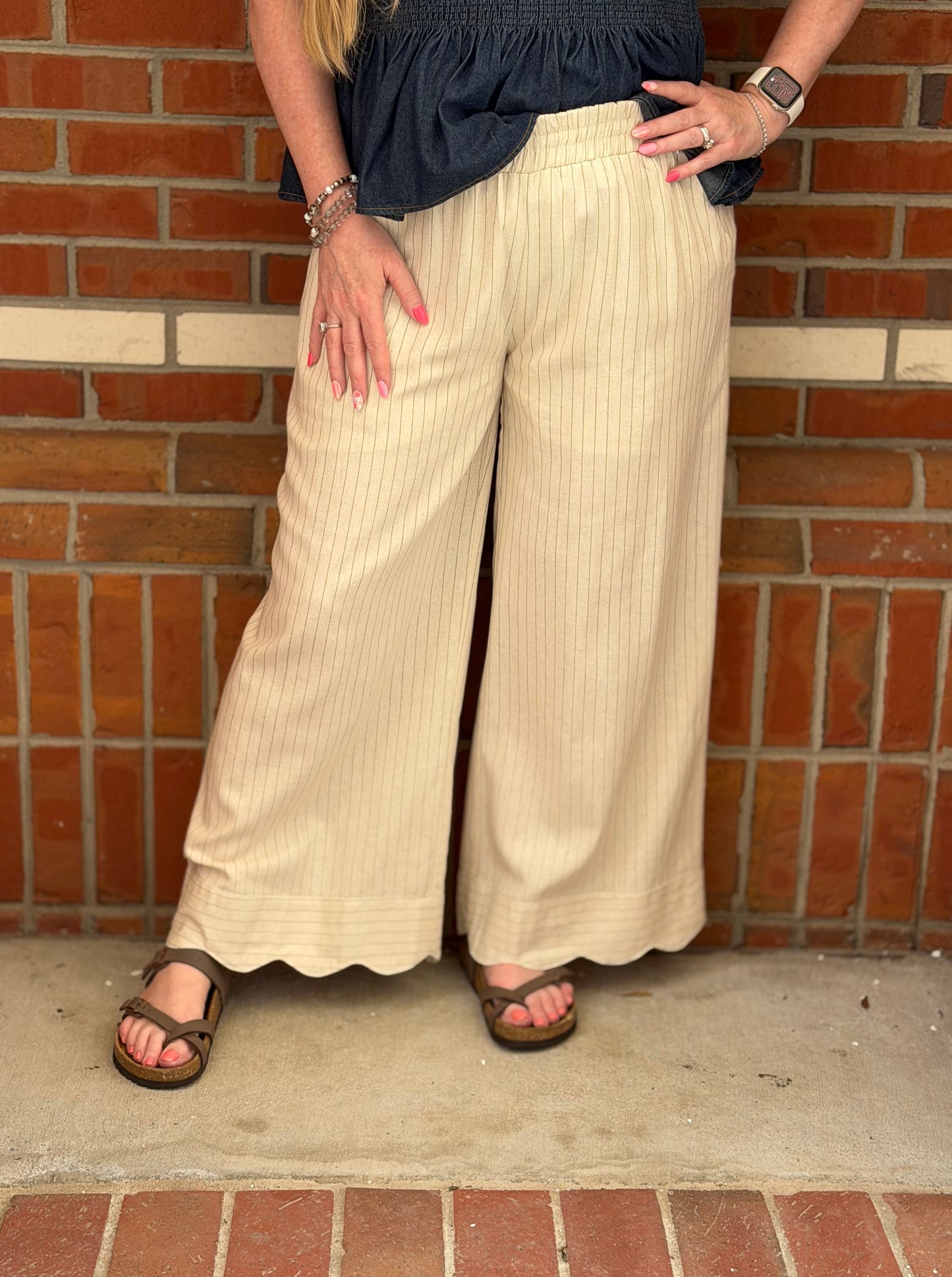 Seaside Stroll Scalloped Pants