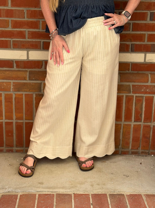 Seaside Stroll Scalloped Pants