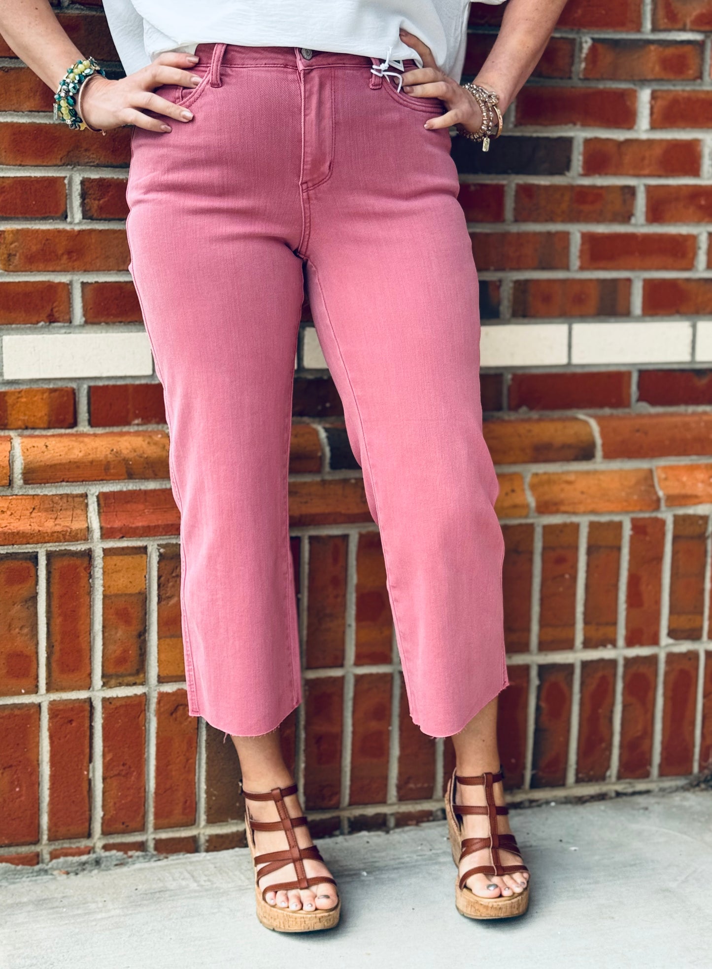 American Rose High Waist Judy Blue Crops