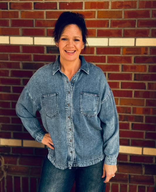 Chilly Morning Chambray Button Down
