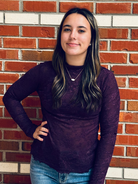 Berry Beautiful Sheer Lace Top