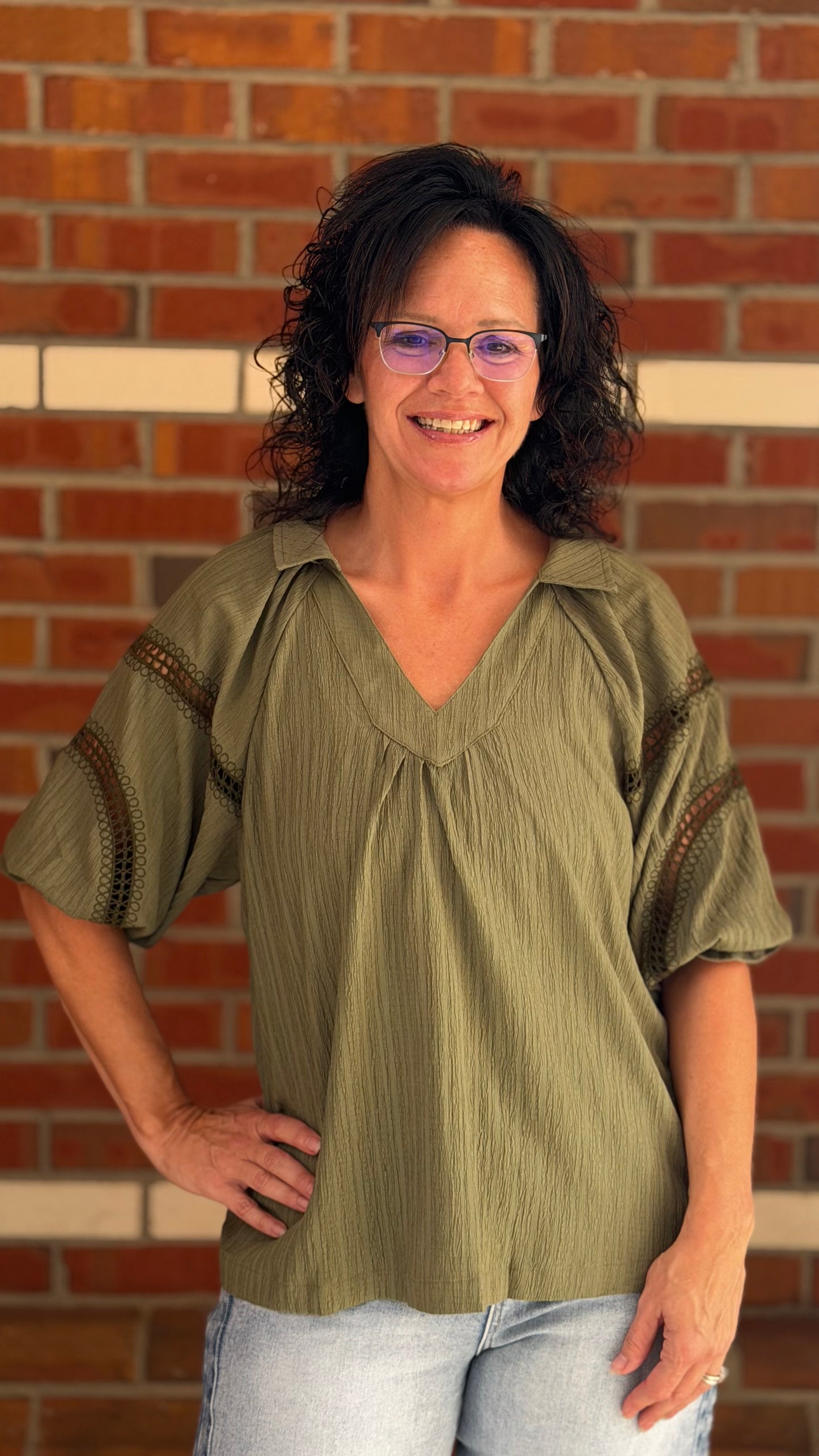 OLIVE GROVE CROCHET TOP