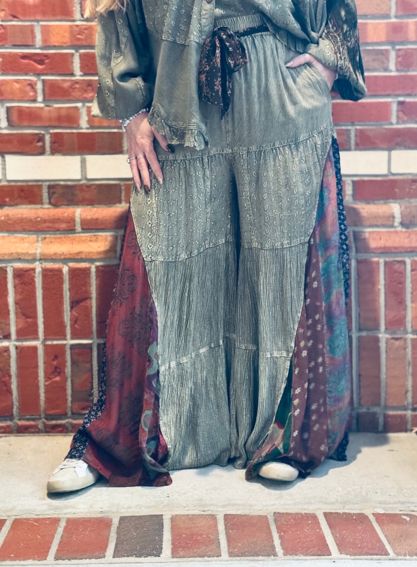 Velvet Stone Pants Tie Pants