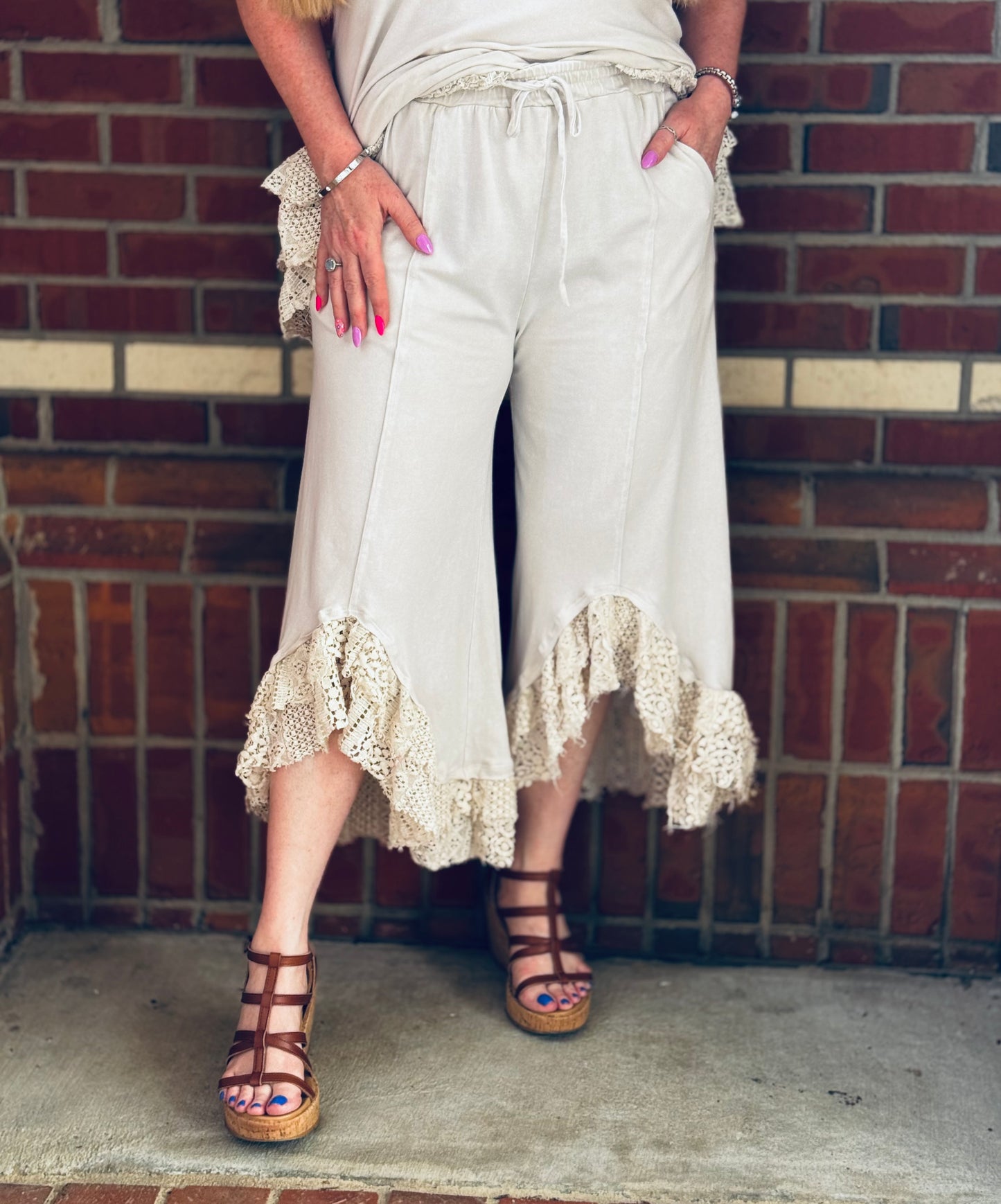 Boho Lace Ease Pants