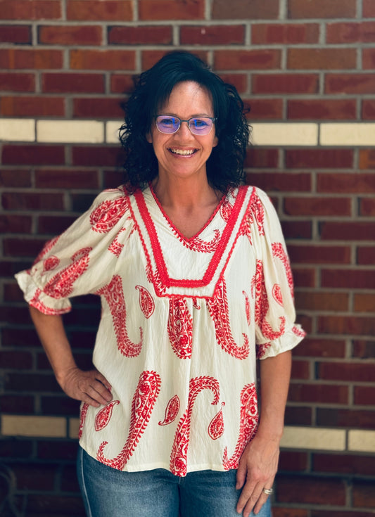 Crimson Daydream Top