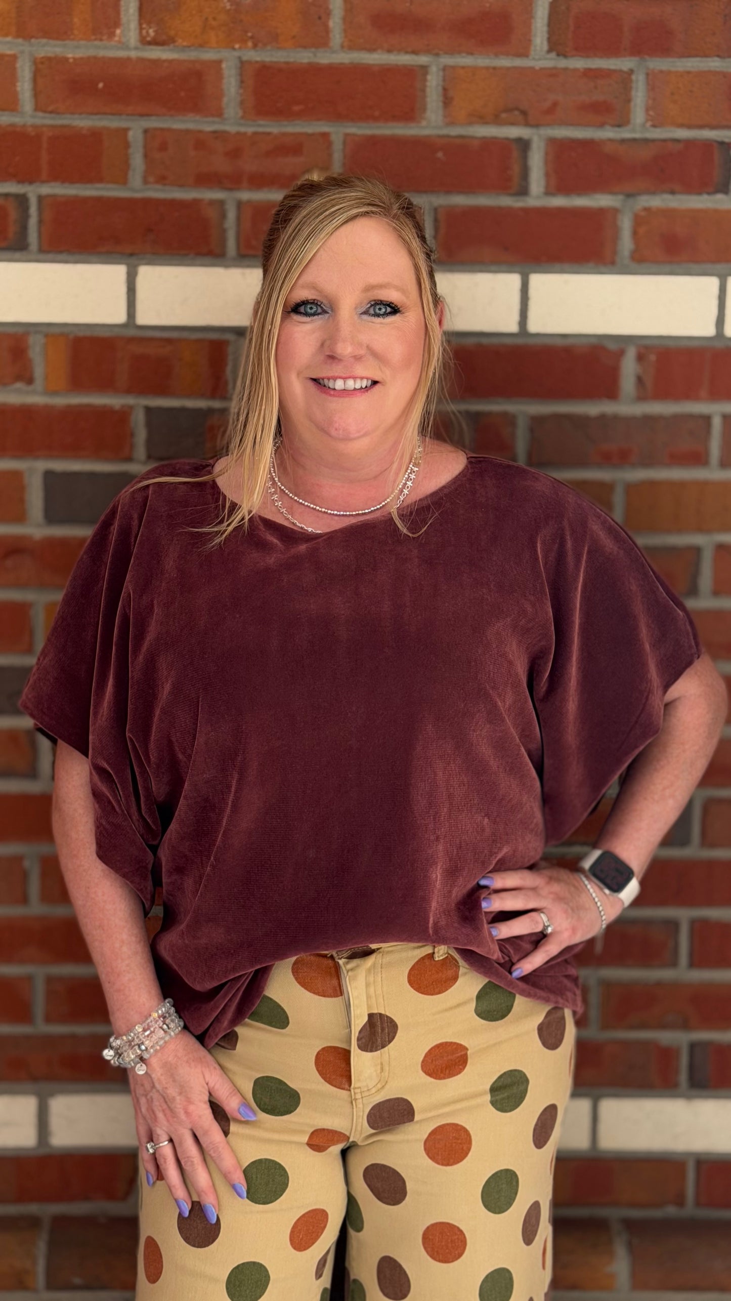 AUTUMN AFTER DARK VELVET BURNOUT TOP