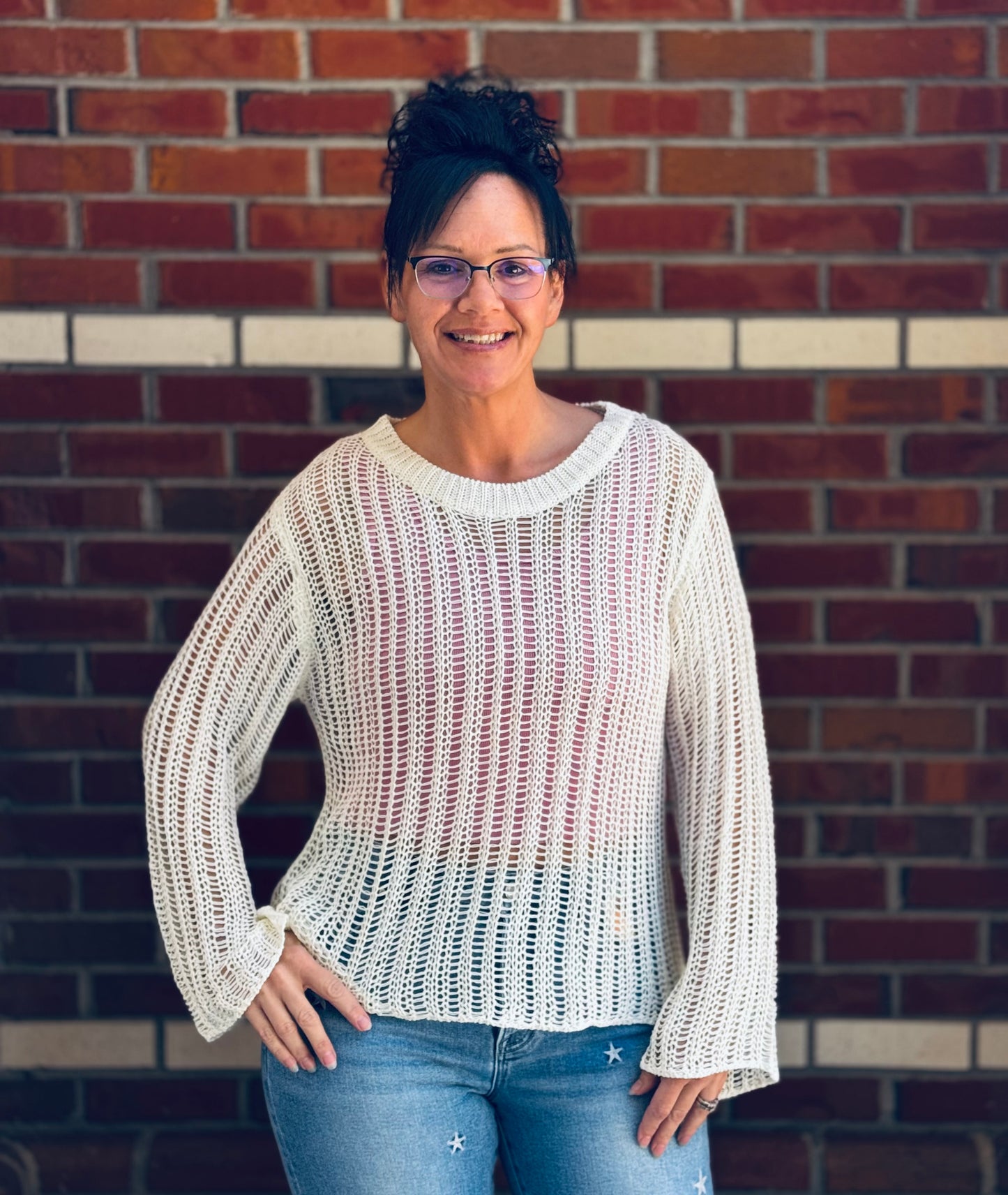 Sandy Toes & Sunsets Open Knit Sweater