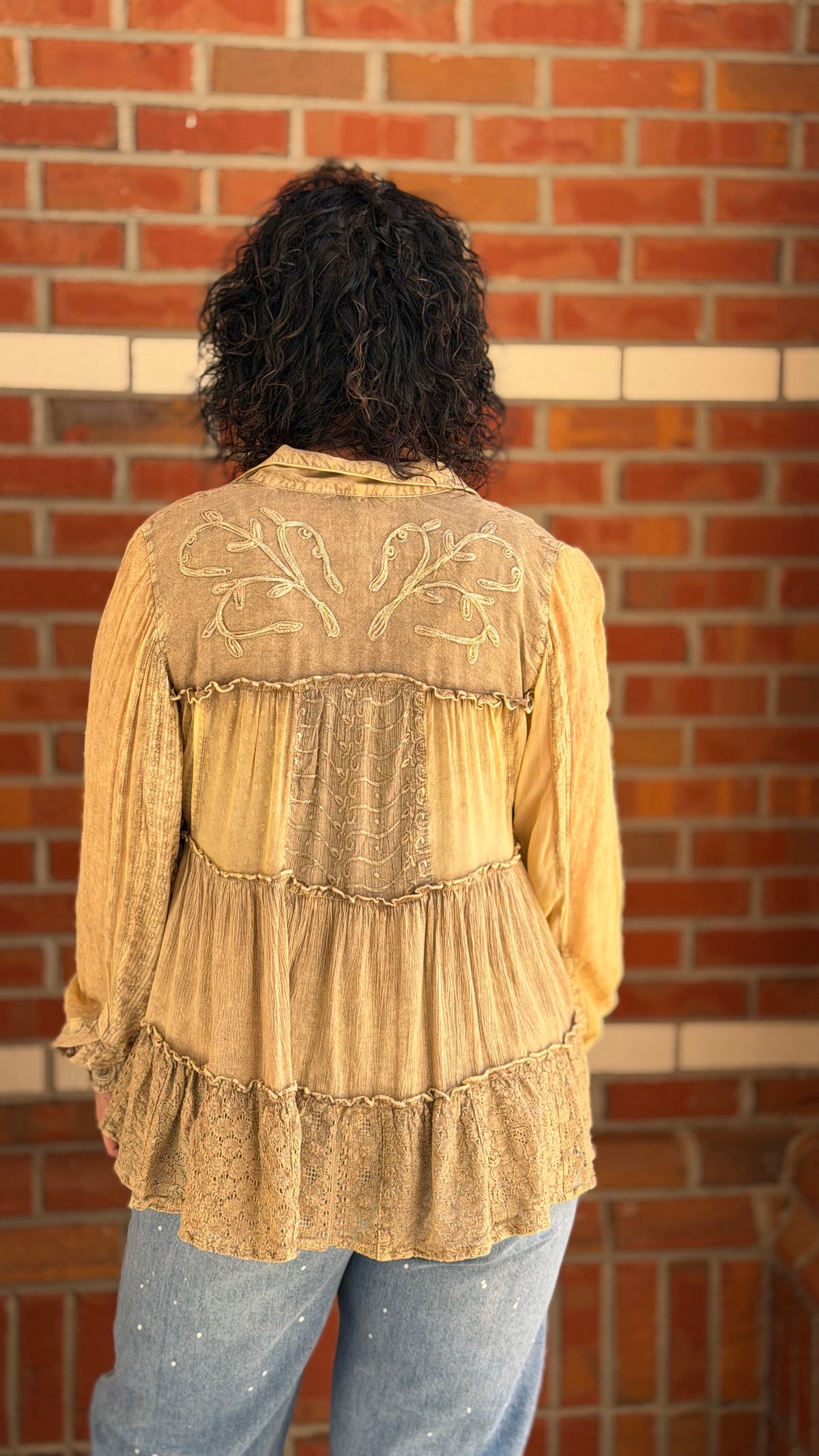 Boho Latte Button Down