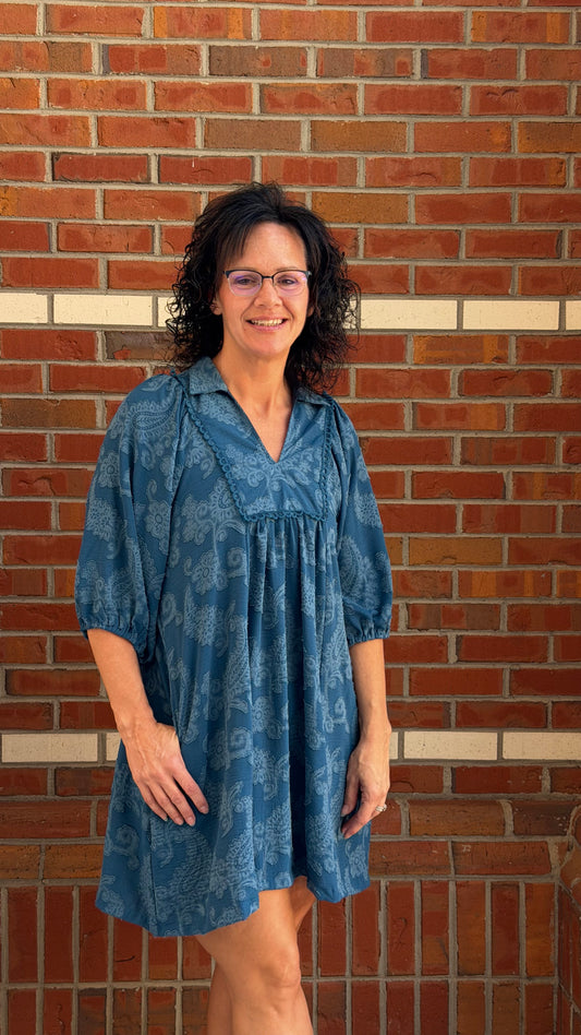 Teal Paisley Charm Dress