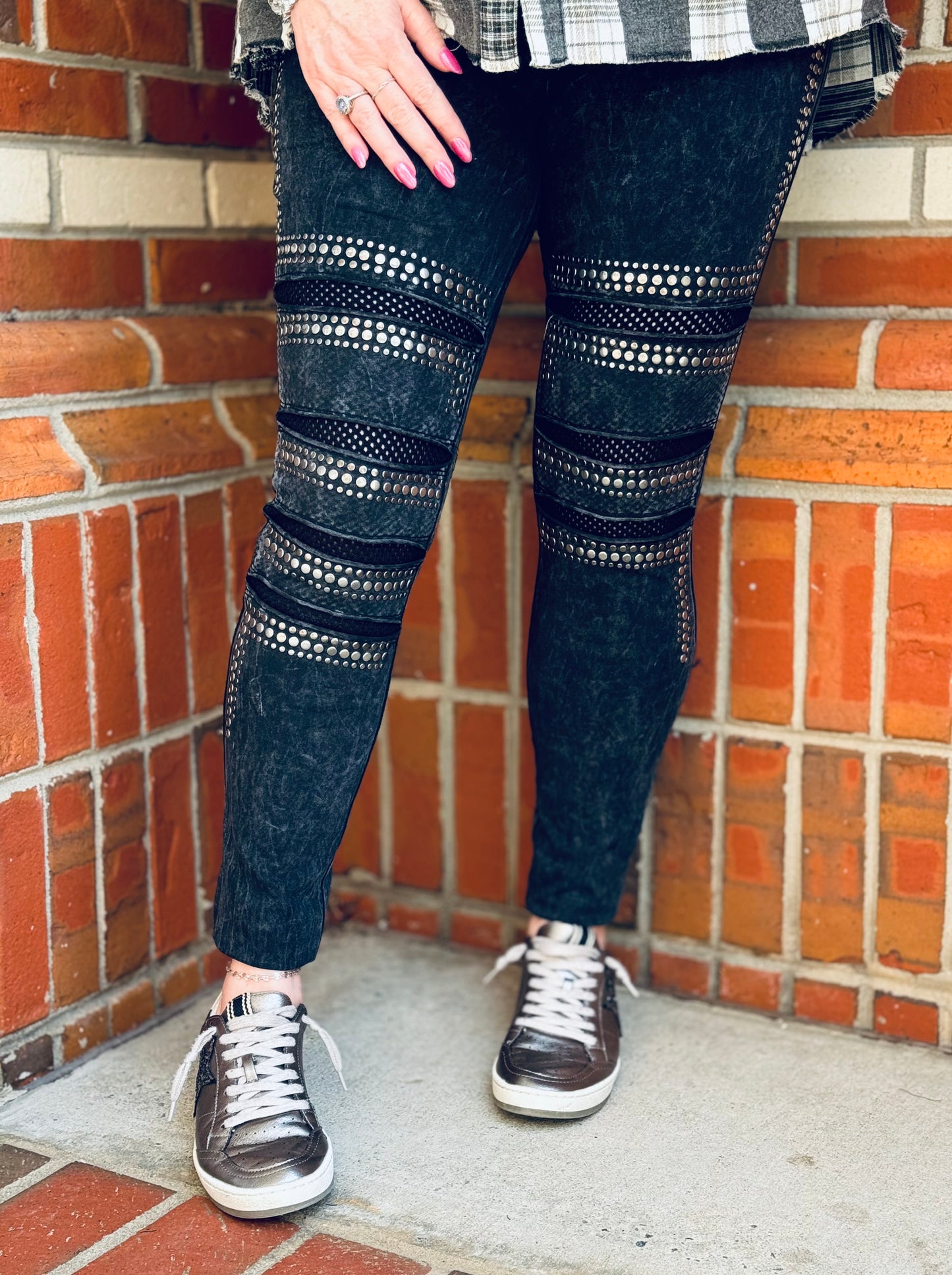 Mesh Studded Leggings