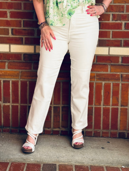 White Summer Tummy Control Judy Blue Jeans