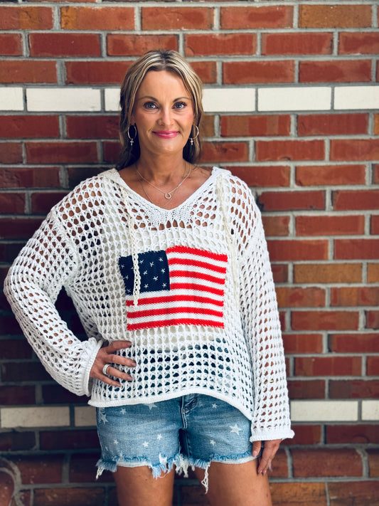 Stars, Stripes & Cozy Vibes POL Sweater
