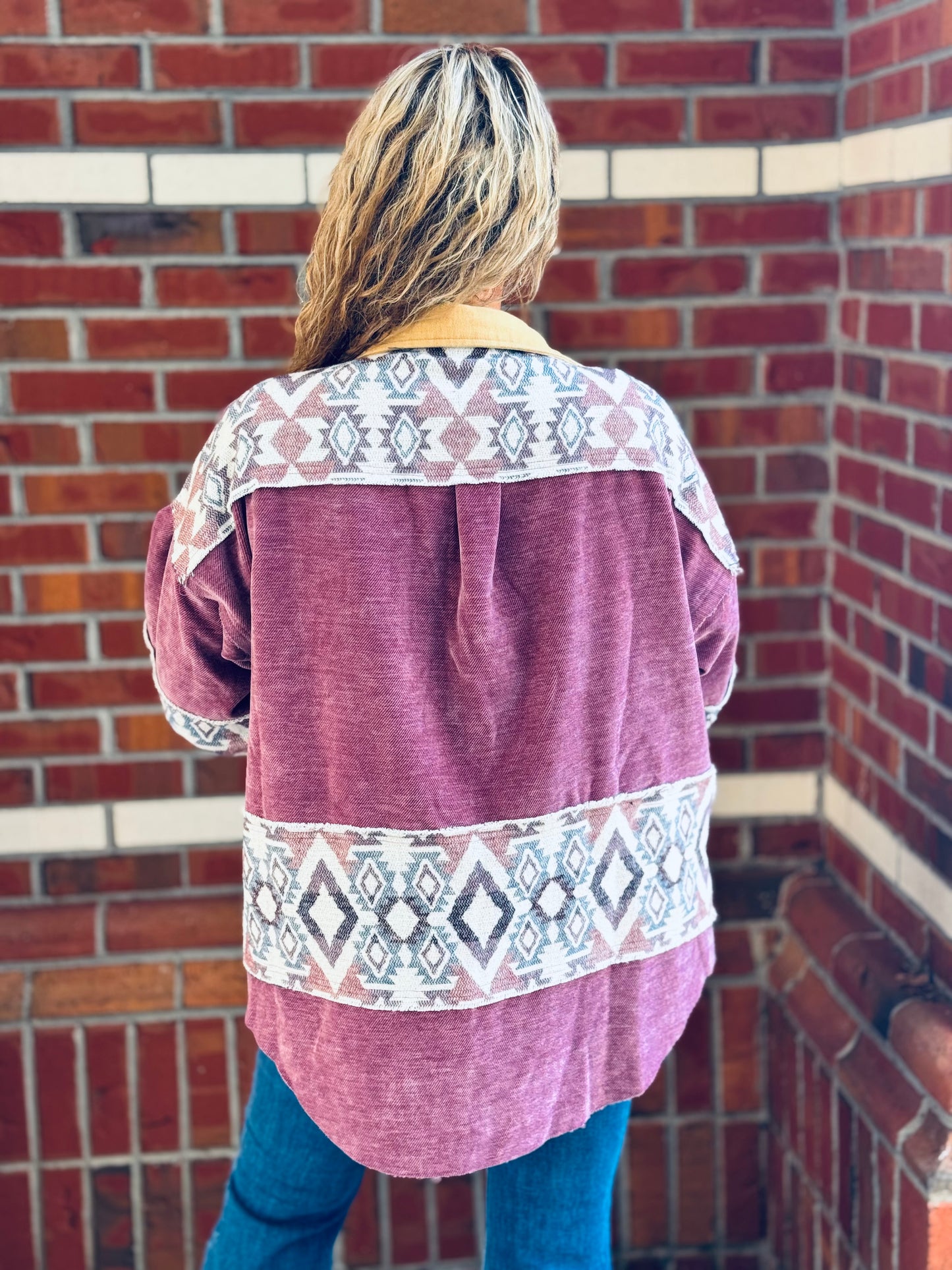 Berry Trail Aztec Shacket