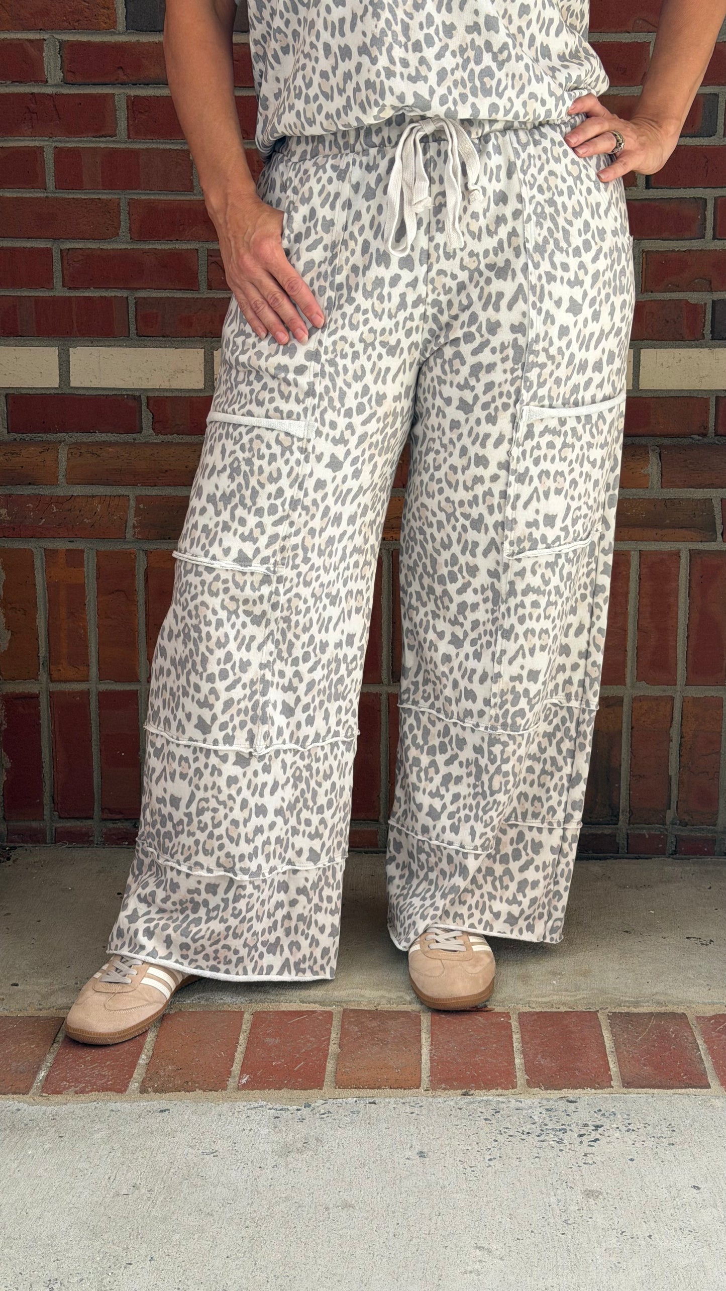 Leopard Luxe Terry Knit Pull-On Pants by J. Her