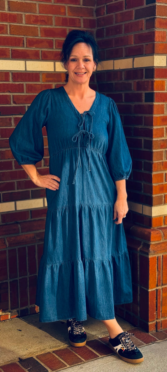 Bow & Blue Beauty Maxi Dress