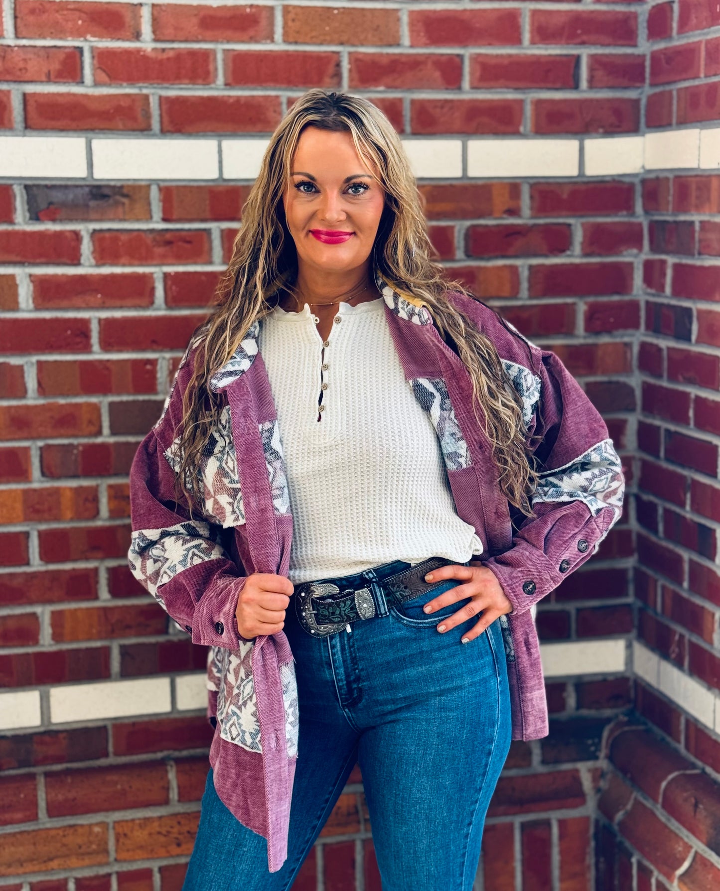 Berry Trail Aztec Shacket