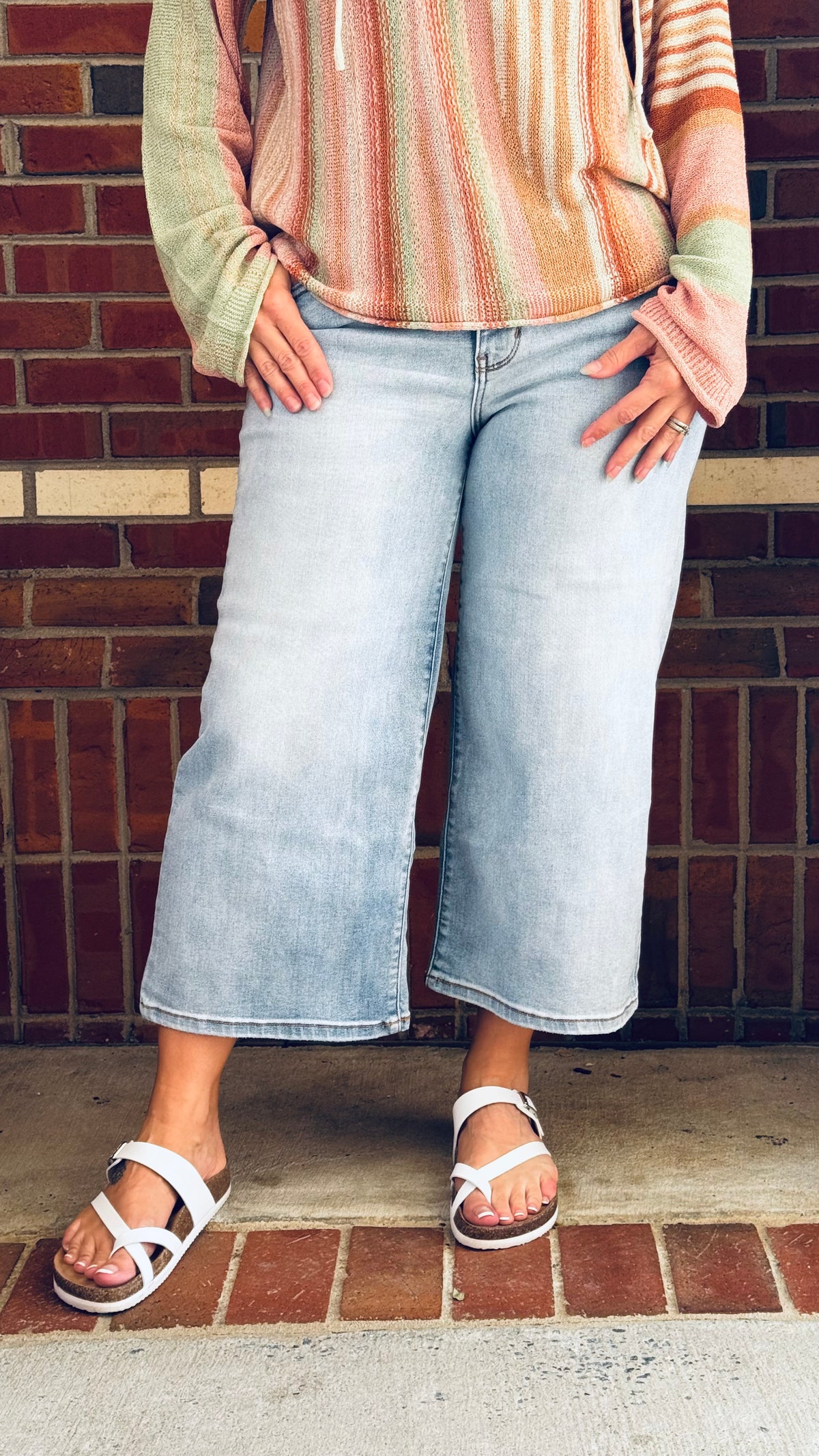 Walking On Sunshine Mid-rise Wide Leg Crop
