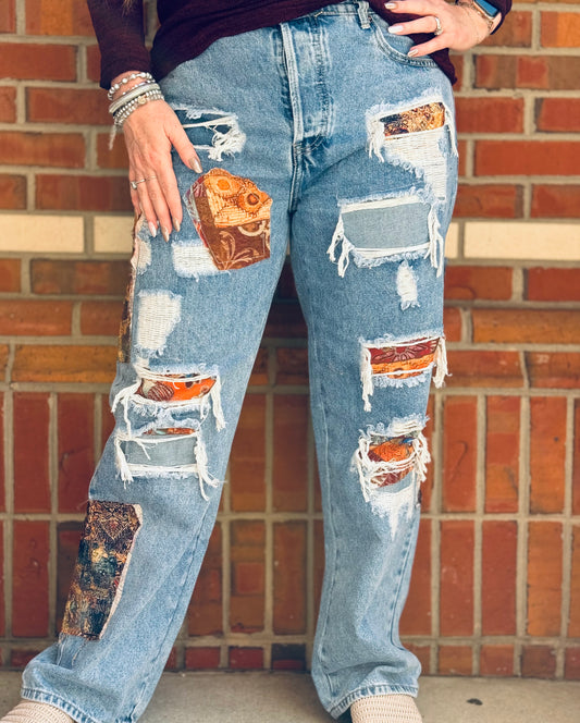 Nobody But You Patchwork Jeans by Oli & Hali