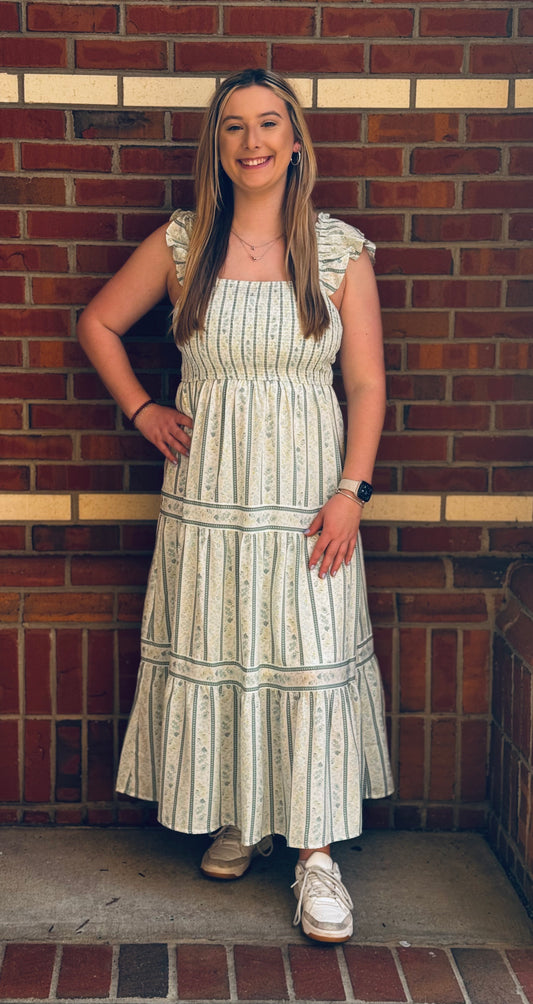Emerald Garden Party Midi Dress