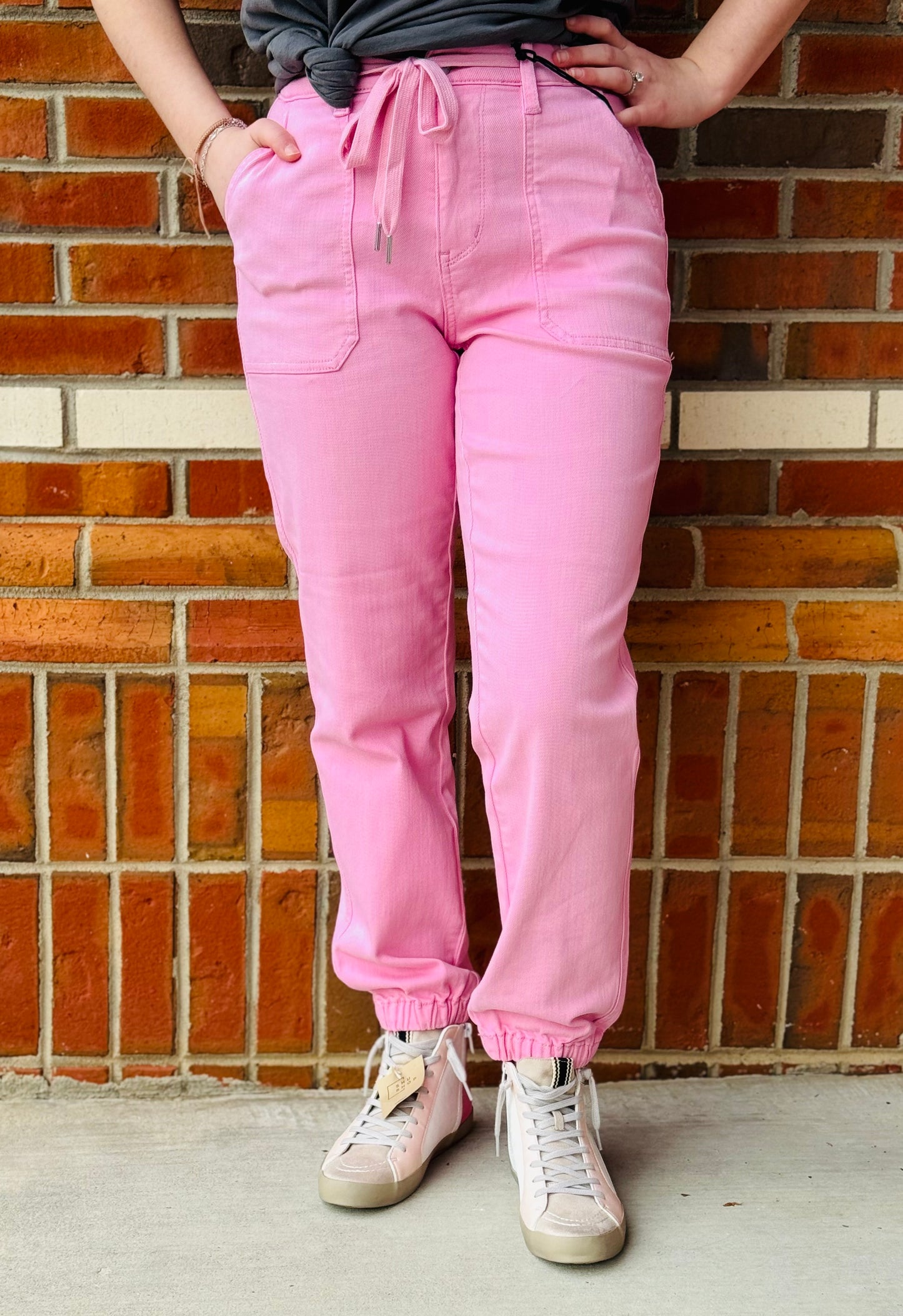 Pink Champagne Judy Blue Joggers