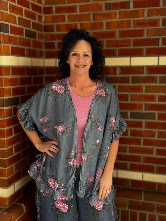 Blue Jean Bloom Cardigan