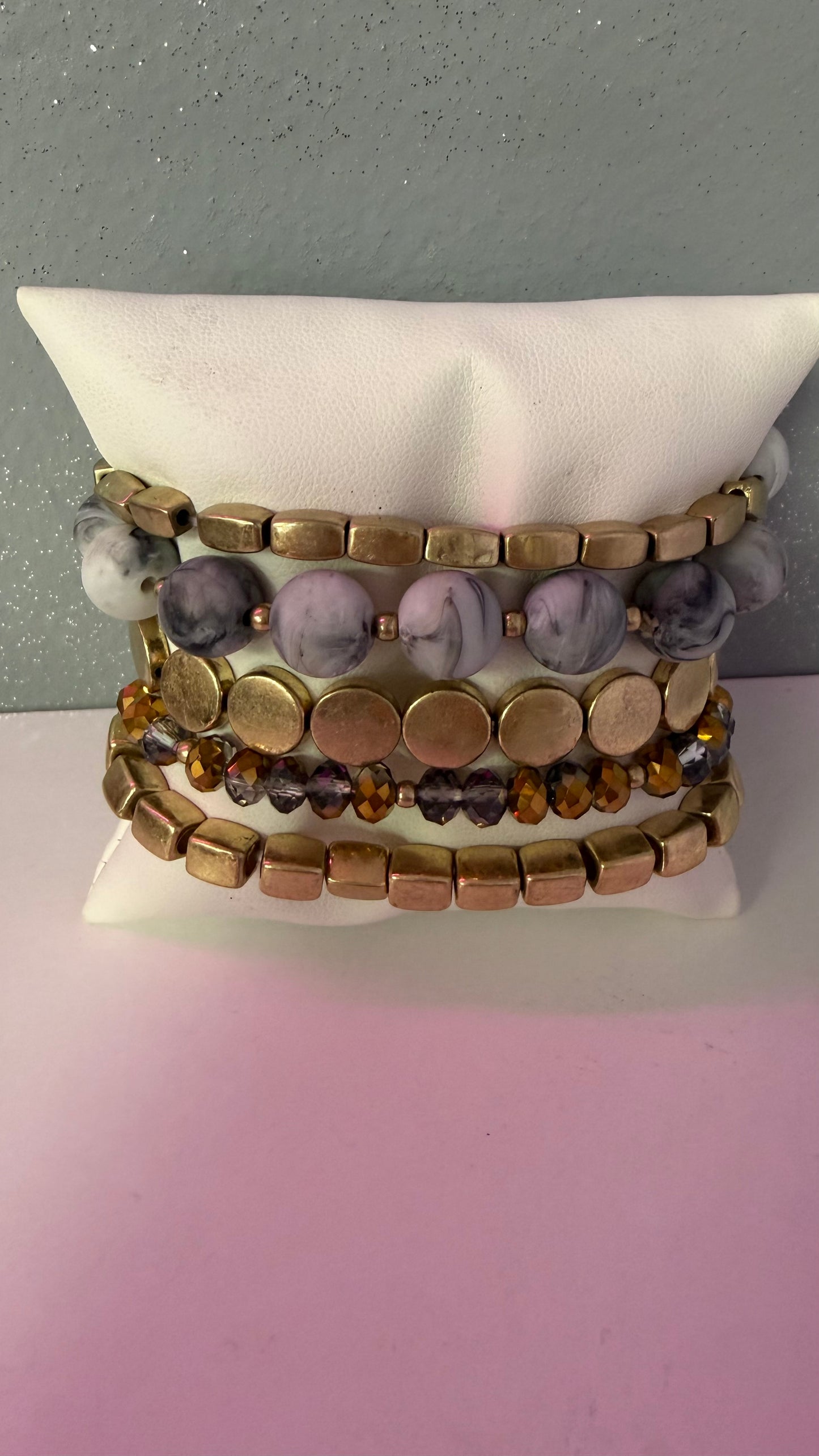 Golden Marble Bracelet Stack