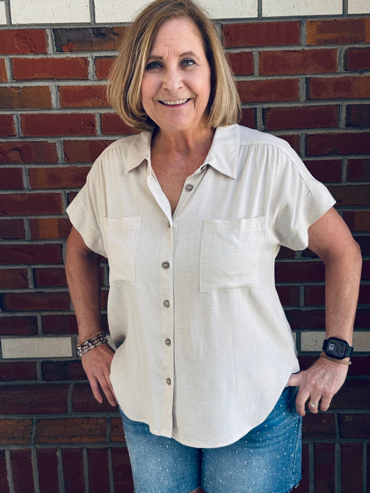 Simply Natural Button- Up