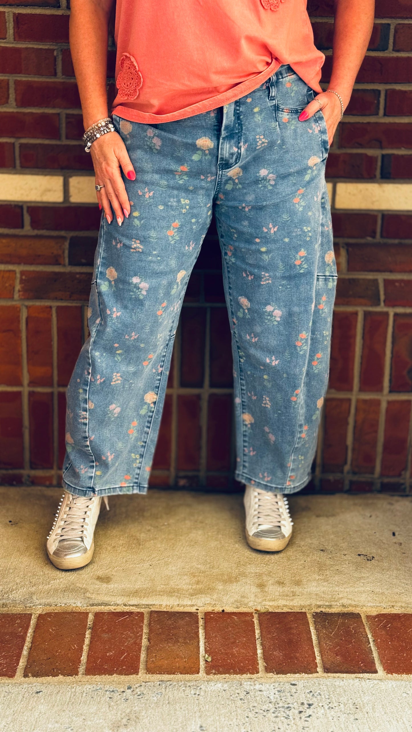 Petal & Patch Barrel Jeans